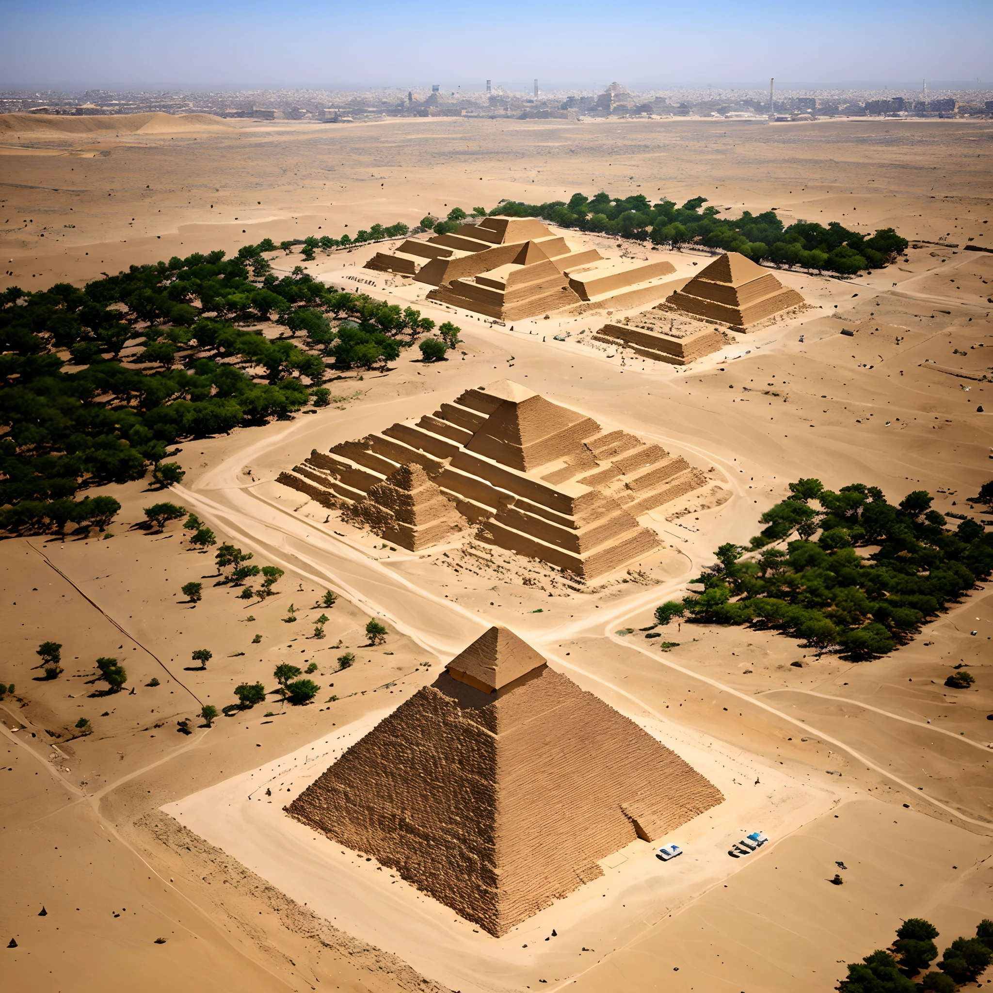 Pyramids of Giza as a Walmart with a subway inside