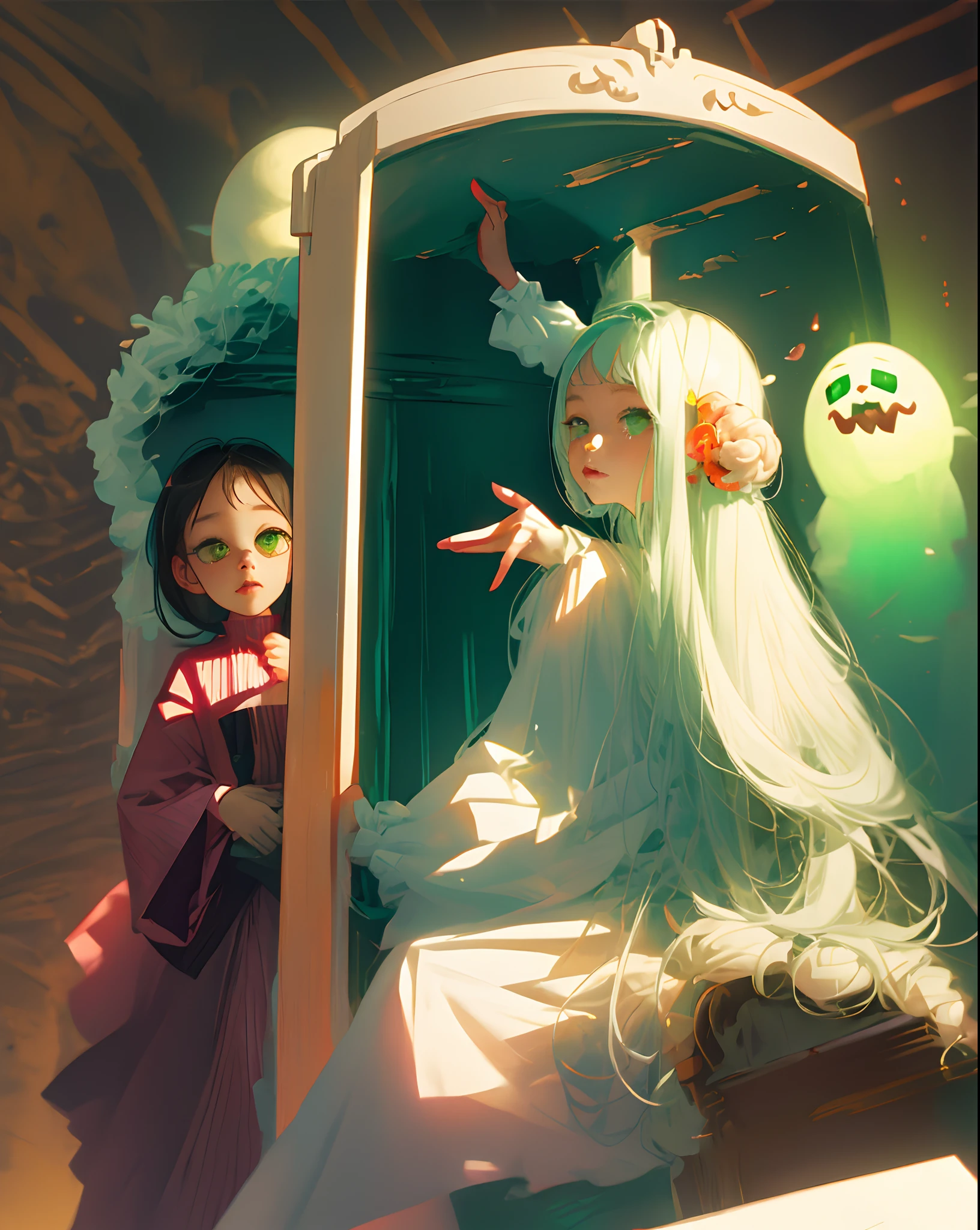 ghost　a chair　kawaii　verdant