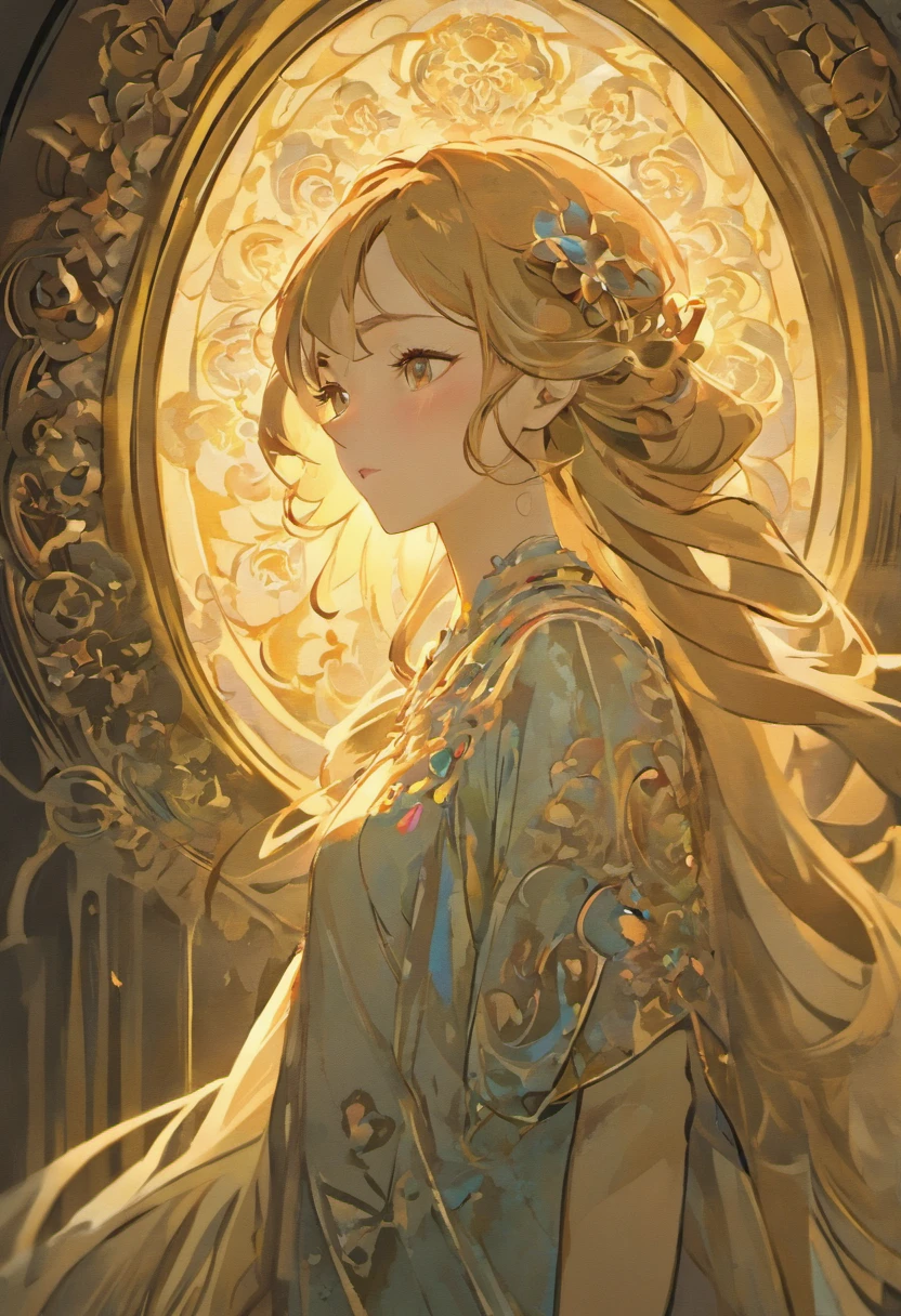 (evil smile:1.1,Contemporary art:1.1,by Alfons Mucha,backlighting:1.1,best quality,ultra-detailed,realistic)
A girl with an evil smile standing confidently in a dark room, illuminated by a soft backlight. Her smile is mischievous and captivating, with a hint of wickedness. The art style of the image is reminiscent of the works of Alfons Mucha, with intricate details and flowing lines. The girl's expression is the focal point, highlighting her mysterious and alluring nature. The use of backlighting creates a dramatic effect, casting long shadows and emphasizing the contours of her face. The image is of the highest quality, with ultra-detailed features and a photorealistic rendering. The colors used are vivid and rich, adding depth and intensity to the scene. The overall lighting is carefully designed, with a play of light and shadow that adds to the atmosphere of the image.