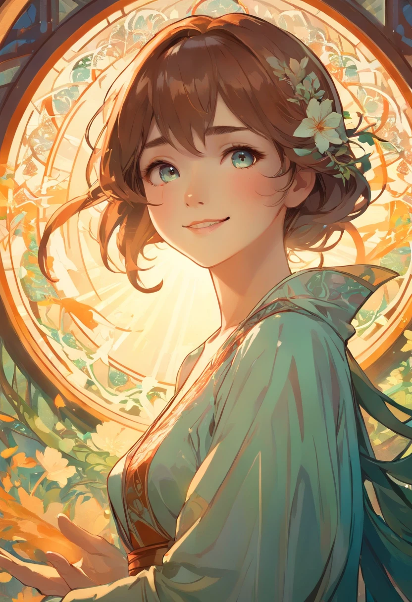 (evil smile:1.1,Contemporary art:1.1,by Alfons Mucha,backlighting:1.1,best quality,ultra-detailed,realistic)
A girl with an evil smile standing confidently in a dark room, illuminated by a soft backlight. Her smile is mischievous and captivating, with a hint of wickedness. The art style of the image is reminiscent of the works of Alfons Mucha, with intricate details and flowing lines. The girl's expression is the focal point, highlighting her mysterious and alluring nature. The use of backlighting creates a dramatic effect, casting long shadows and emphasizing the contours of her face. The image is of the highest quality, with ultra-detailed features and a photorealistic rendering. The colors used are vivid and rich, adding depth and intensity to the scene. The overall lighting is carefully designed, with a play of light and shadow that adds to the atmosphere of the image.