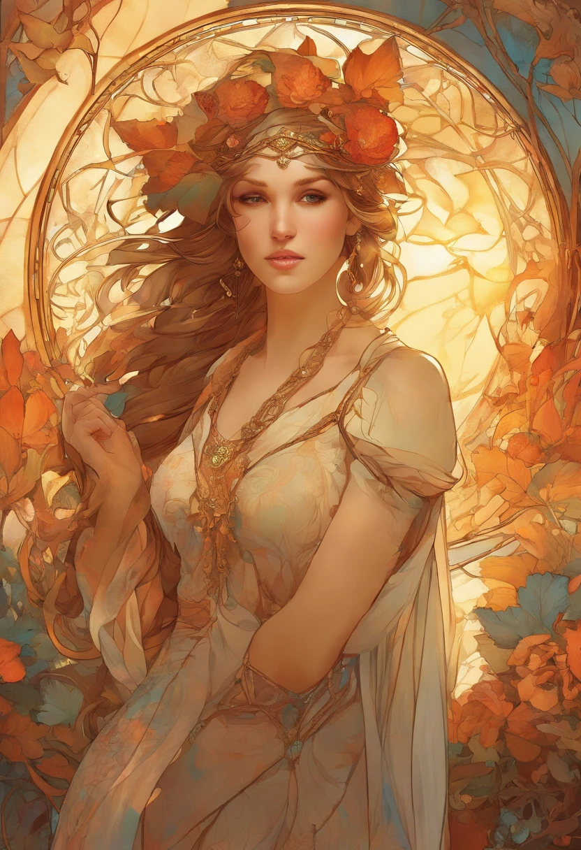 Oracle of the Ochre Oasis, Adoptable, Cannibal, new attitude, Character design, by Alphonse Mucha and Anders Zepplin --ar 3:4