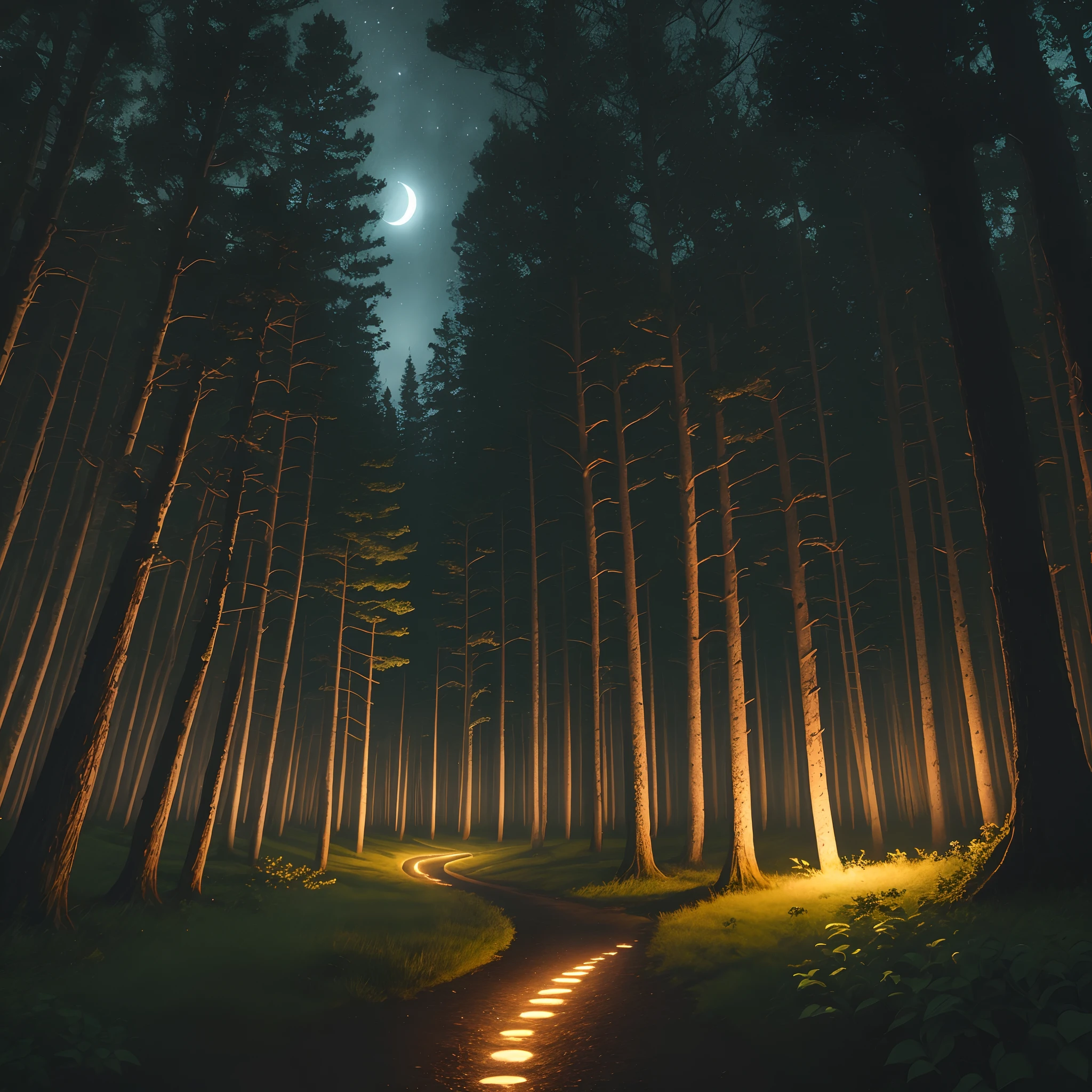 forest at night
