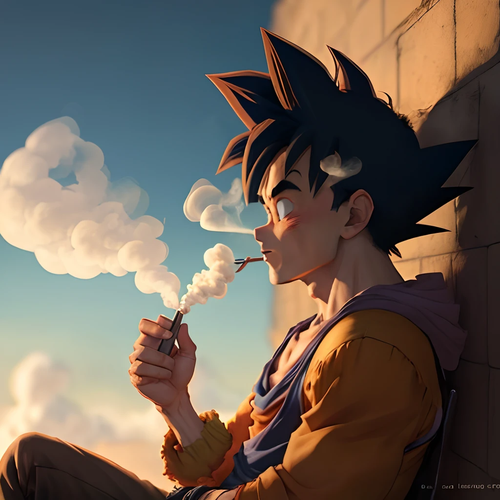 Goku qui fume un sdeh