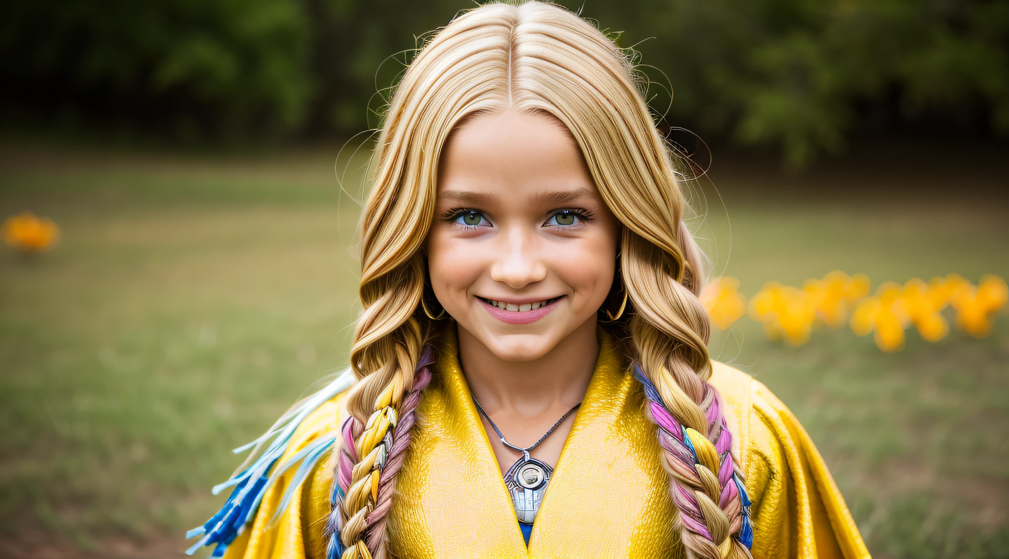 (tiro de cowboy:1.2), (mordel_random pose:1.1), (CHILD GIRL LONG HAIRED BLONDE solo:1.1), (random mood:1.1), (tom de cor laranja:1.2), (happy emotion:1.2), (:1.2)(cabelo de metal hair_Random Style:1.2), , (roupas amarelas detalhadas random_fashion_style + random accessories:1.2), maquiagem brilhante, (32k:1.2), (upscaled:1.2), (cinematic lighthing:1.2), (olhos de tamanho enorme:1.2), (Intelligent sharpening:1.2), (fundo realista:1.2)