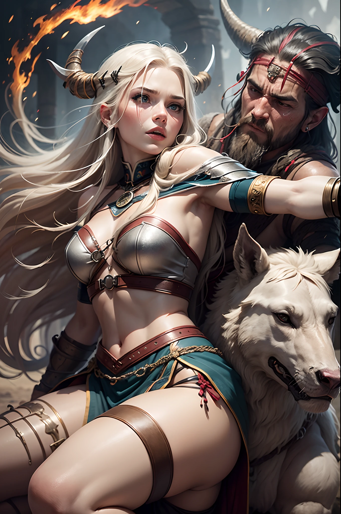 Female viking getting stabbed in the back by her tribesmen --auto --s2