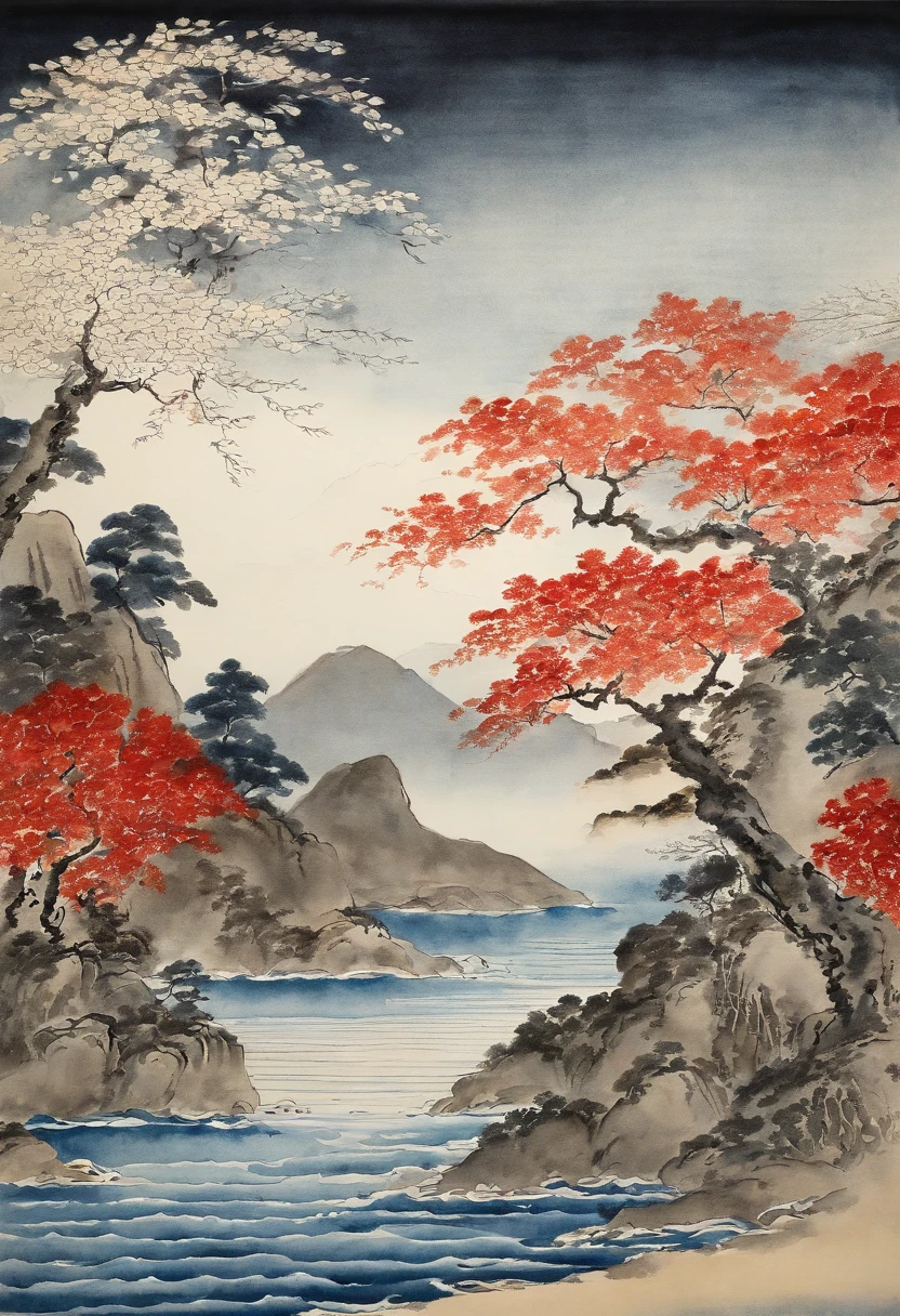 Best Quality, style of hokusai, ukiyoe painting, Oda Nobunaga,Hototogisu