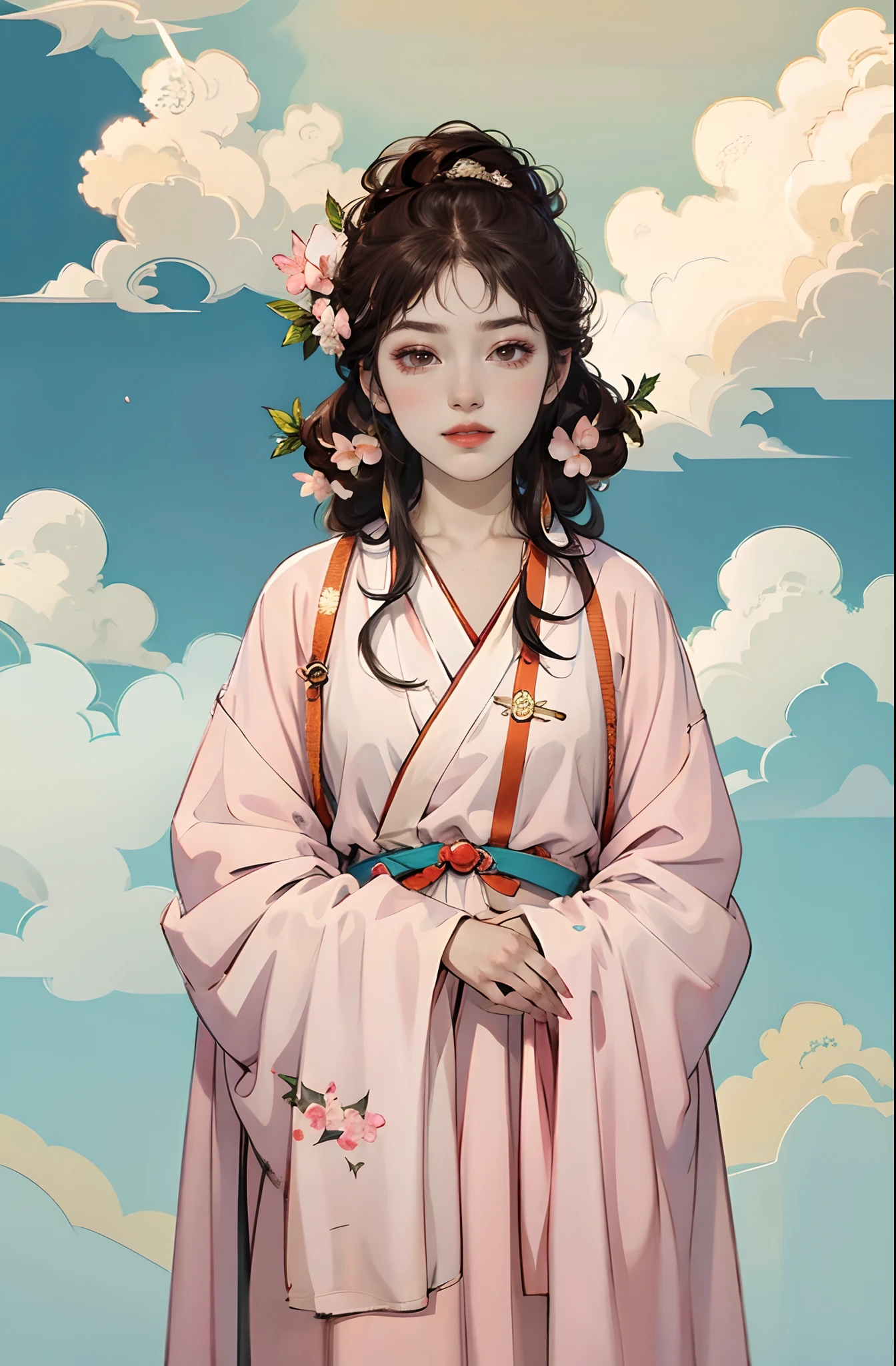 9 , younge boy, Brown pupils, Peach blossom eyes, Strong, messy hair, sidelocks, cloud hair, anime style, UHD, ccurate, super detail, 1080P --auto