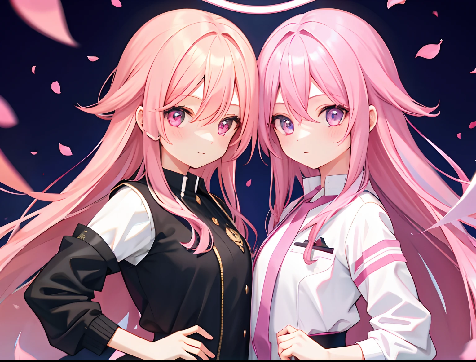 2girls，Adoly，Pink-haired，hairlong，Symmetrical_docking