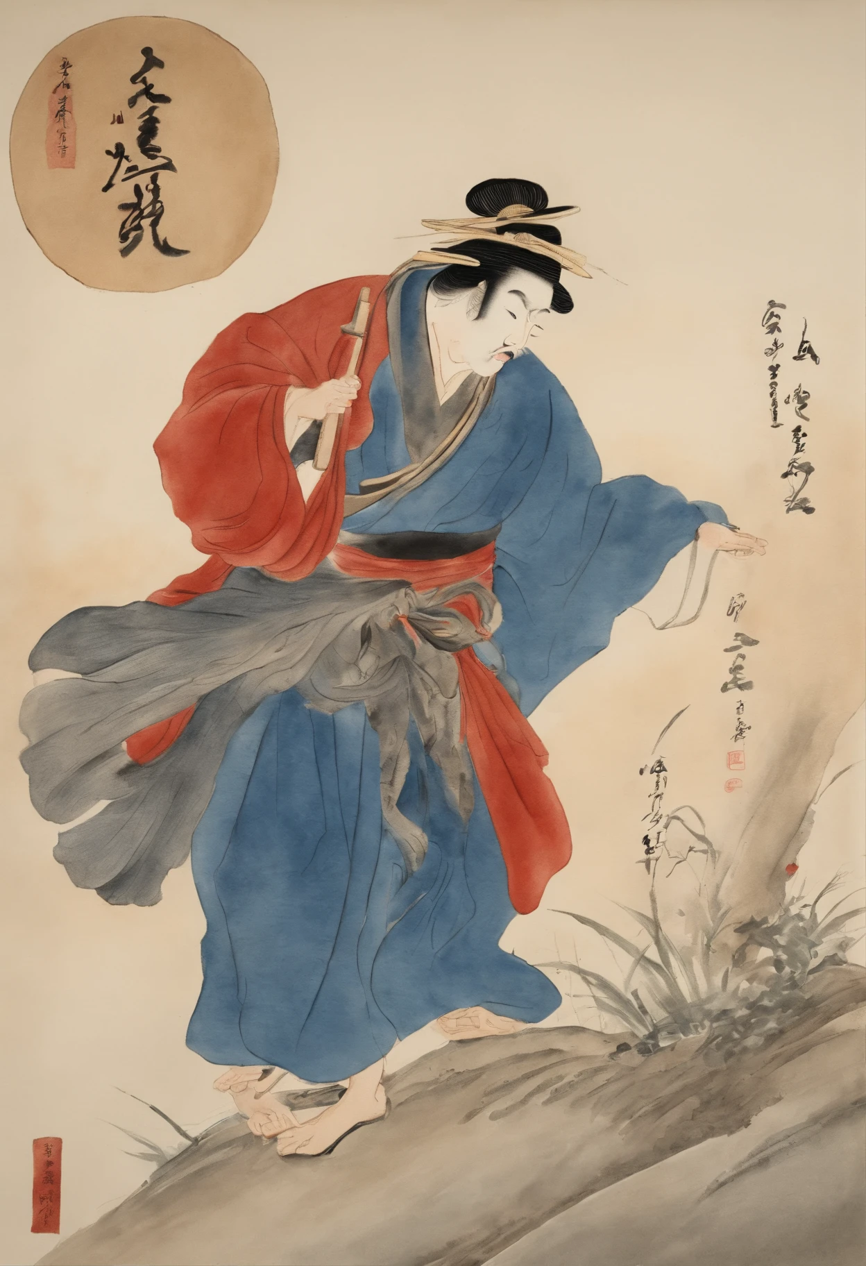 A close-up of a man on horseback, inspired by Wu Daozi, by Xuande Emperor, inspired by Yun-Fei Ji, by Gu Kaizhi, Wuxia, Inspired by Hu Zaobin, inspired by Emperor Huizong of Song, inspired by Gu Kaizhi, author：Guo Xi