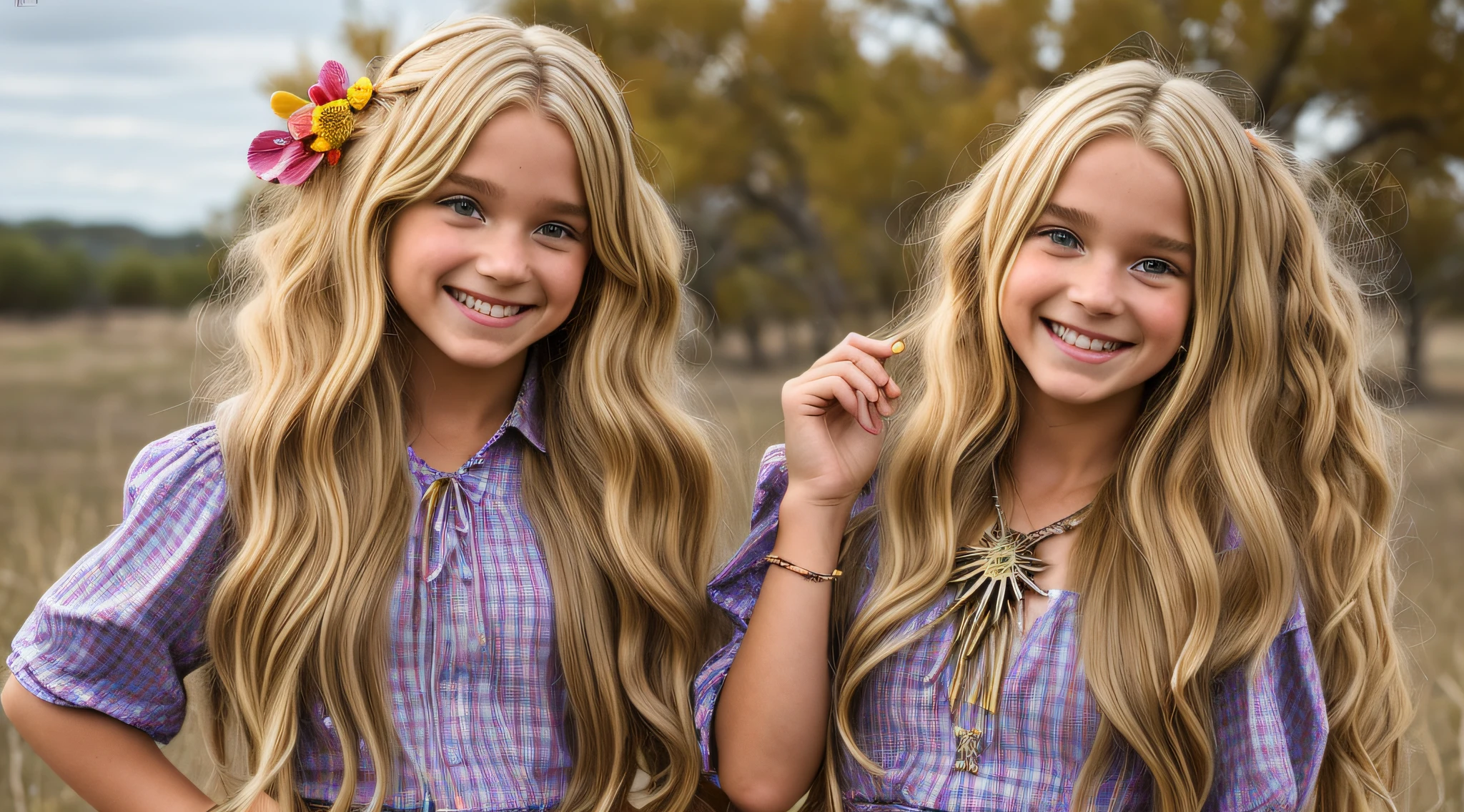tiro de cowboy:1.2), (mordel_random pose:1.1), (CHILD GIRL LONG HAIRED BLONDE solo laranja:, (happy emotion:1.2), (:1.2)(cabelo de metal hair_Random Style:1.2), , (roupas amarelas detalhadas random_fashion_styLE 1.2)
