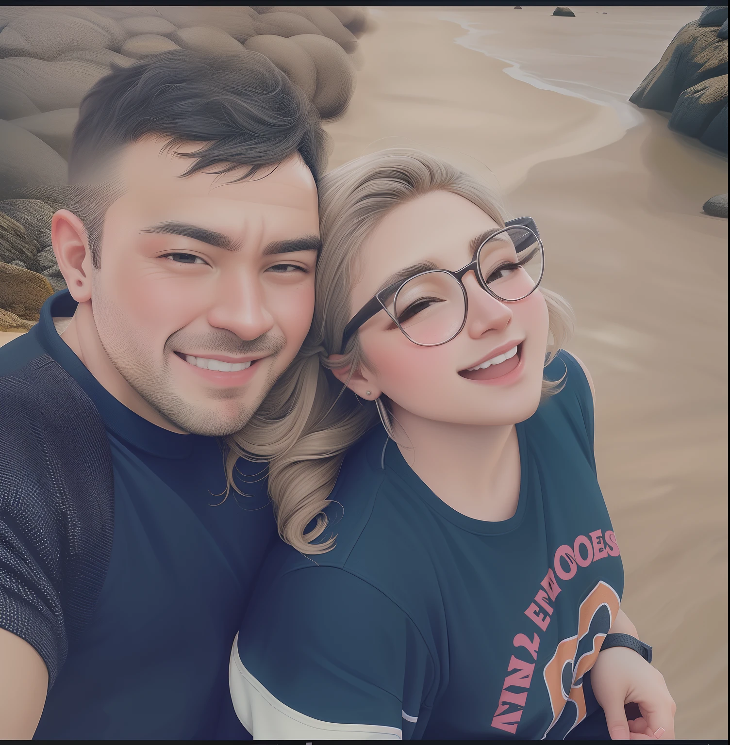 Anime There's a Man and a Woman Taking a Selfie Together, Directed by: Nandor Soldier, vacation photo, foto de perfil, Directed by: Samuel Silva, na praia, na praia, no oceano, Lovely couple, foto de perfil 1024px, imagem de perfil, na praia, Casal feliz, selfie apaixonada, facebook post
