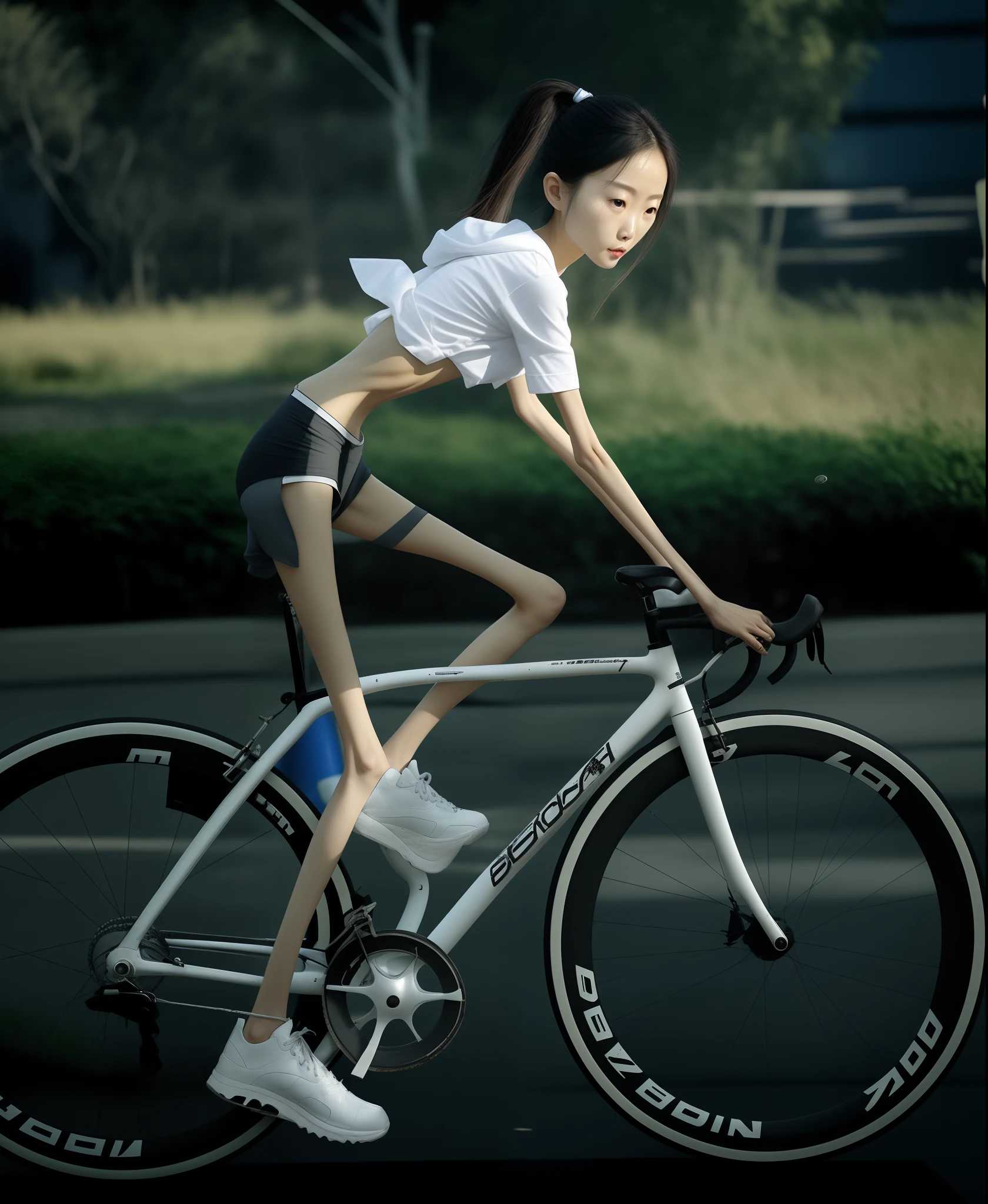Emaciated body and hungry stomach,Very slim waist and legs,Thin figure,Sunken abdomen,Excessive weight loss