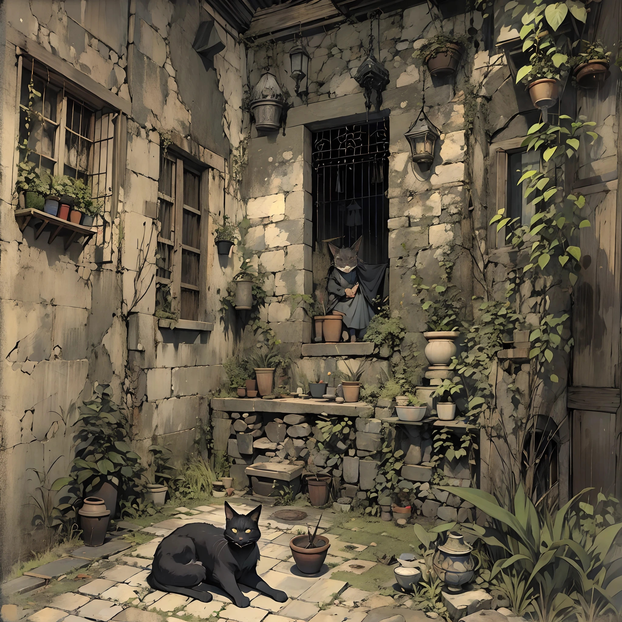 Casa embrujada,casa de las brujas,infierno,caldero,pociones,tetrico,miedo,varias brujas,horrible aspecto,casa vieja,cosas rotas,pociones fosforesentes,brillos,escobas,armas,peligro,escapar con vida,gato mutante,montruos,demonios,