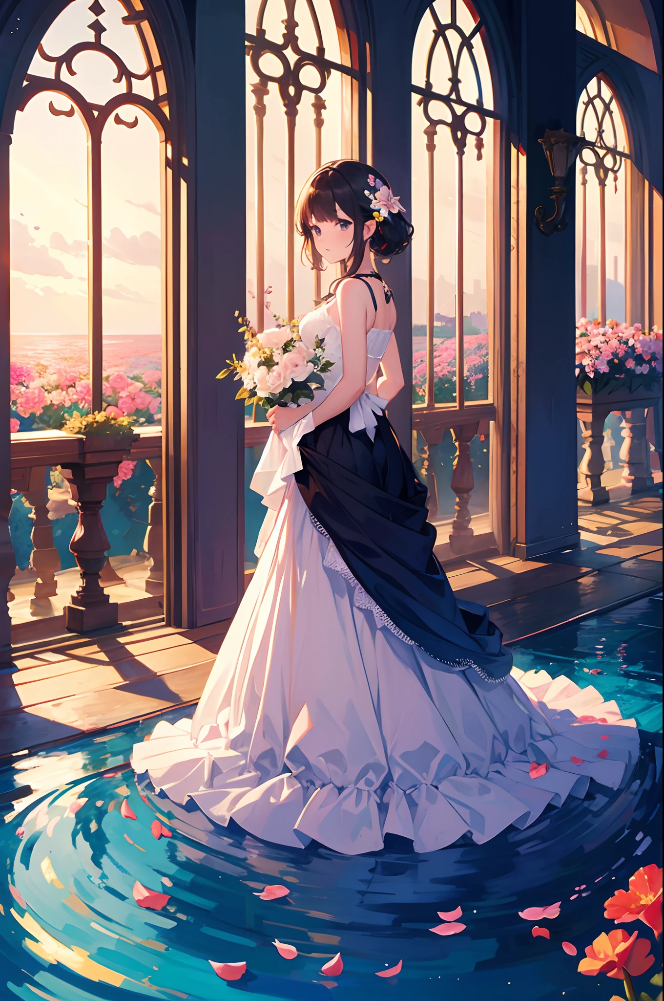 flower sea,evening light