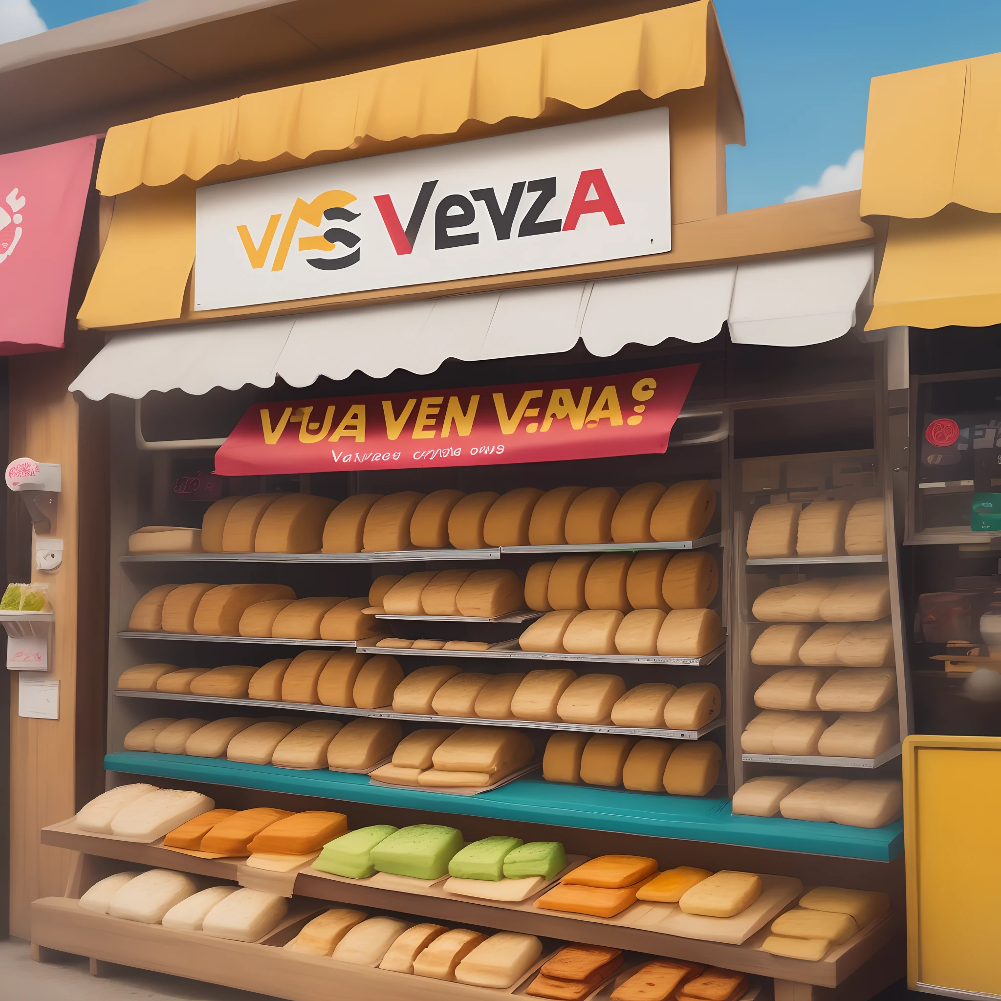 Logo para una venta de arepas venezolanas cuyo nombre es naguara