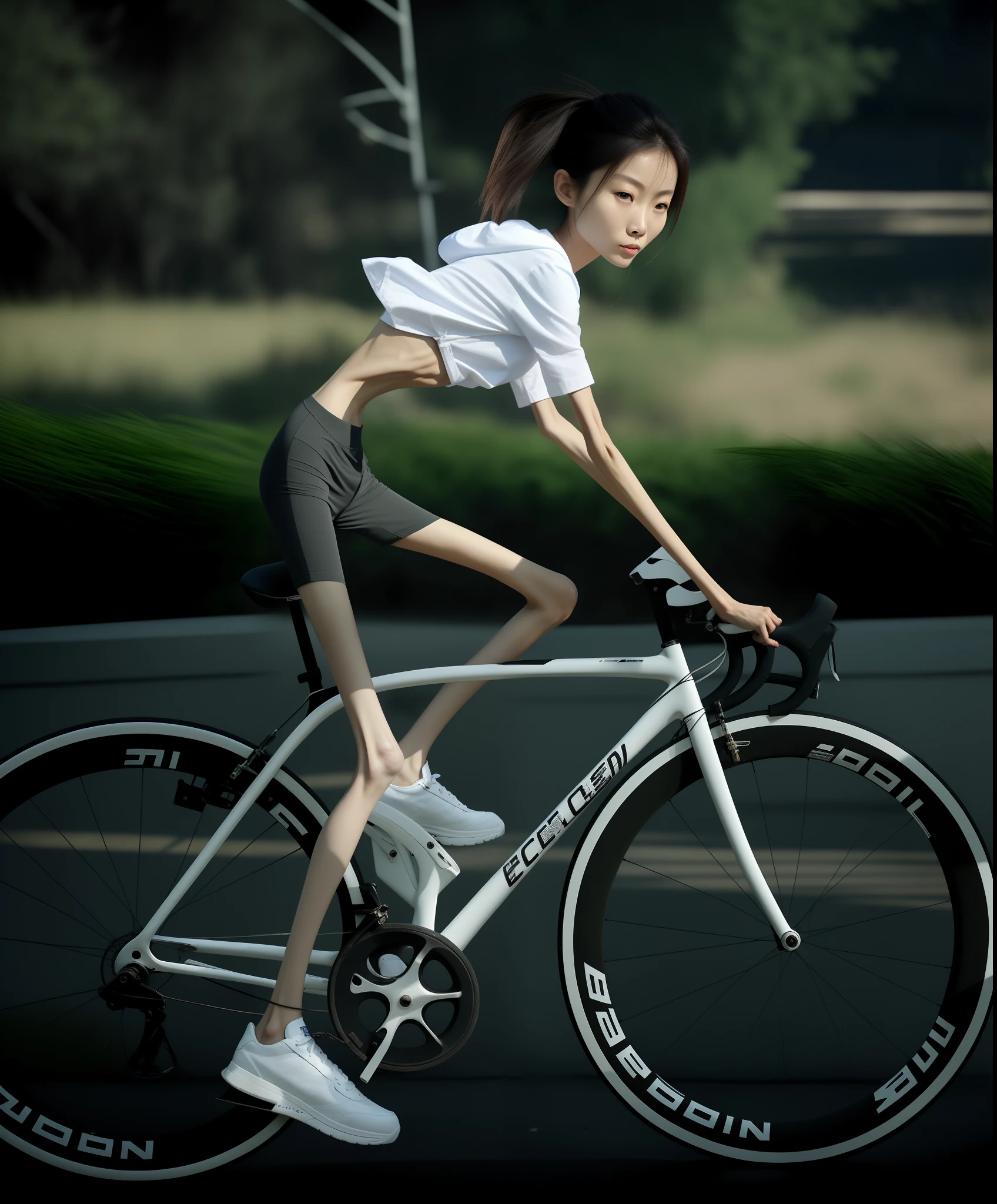 Emaciated body and hungry stomach,Very slim waist and legs,Thin figure,Sunken abdomen,Excessive weight loss