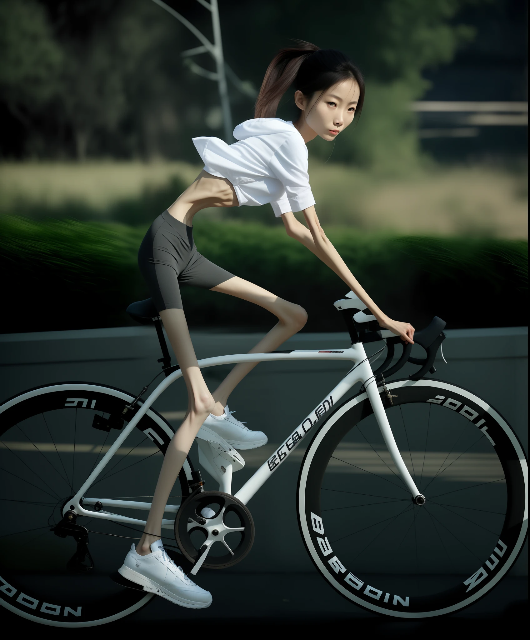 Emaciated body and hungry stomach,Very slim waist and legs,Thin figure,Sunken abdomen,Excessive weight loss