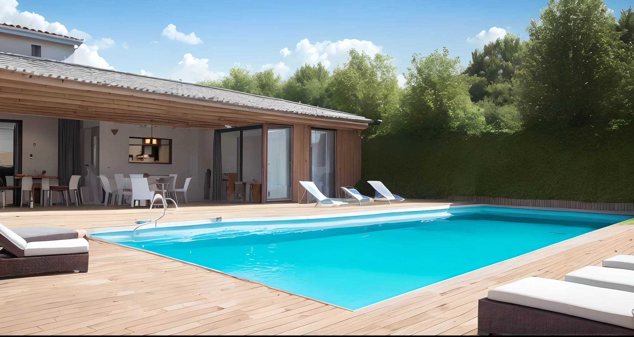 piscine maison moderne
