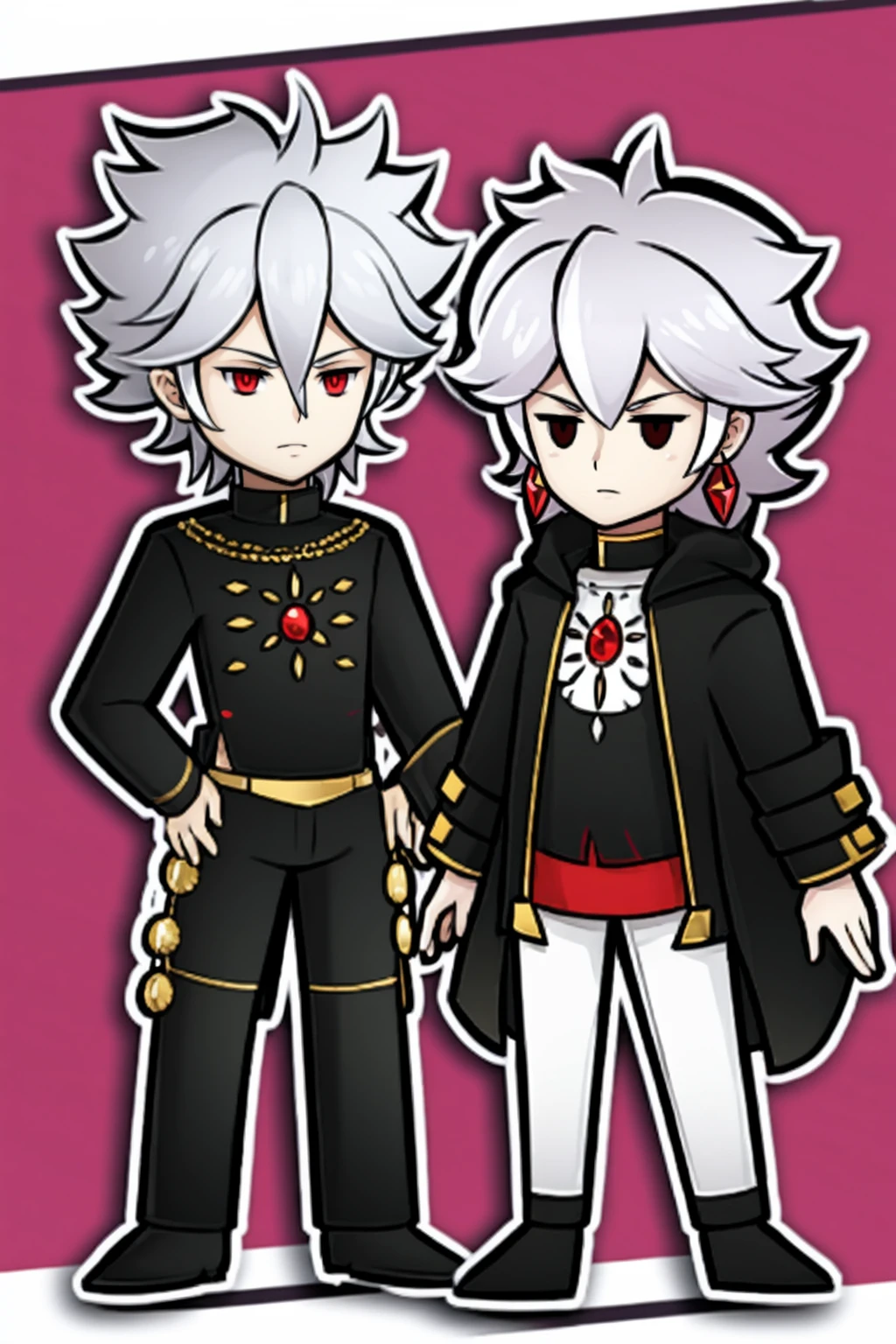karna fgo-chibi,full body,standing, silver hair
