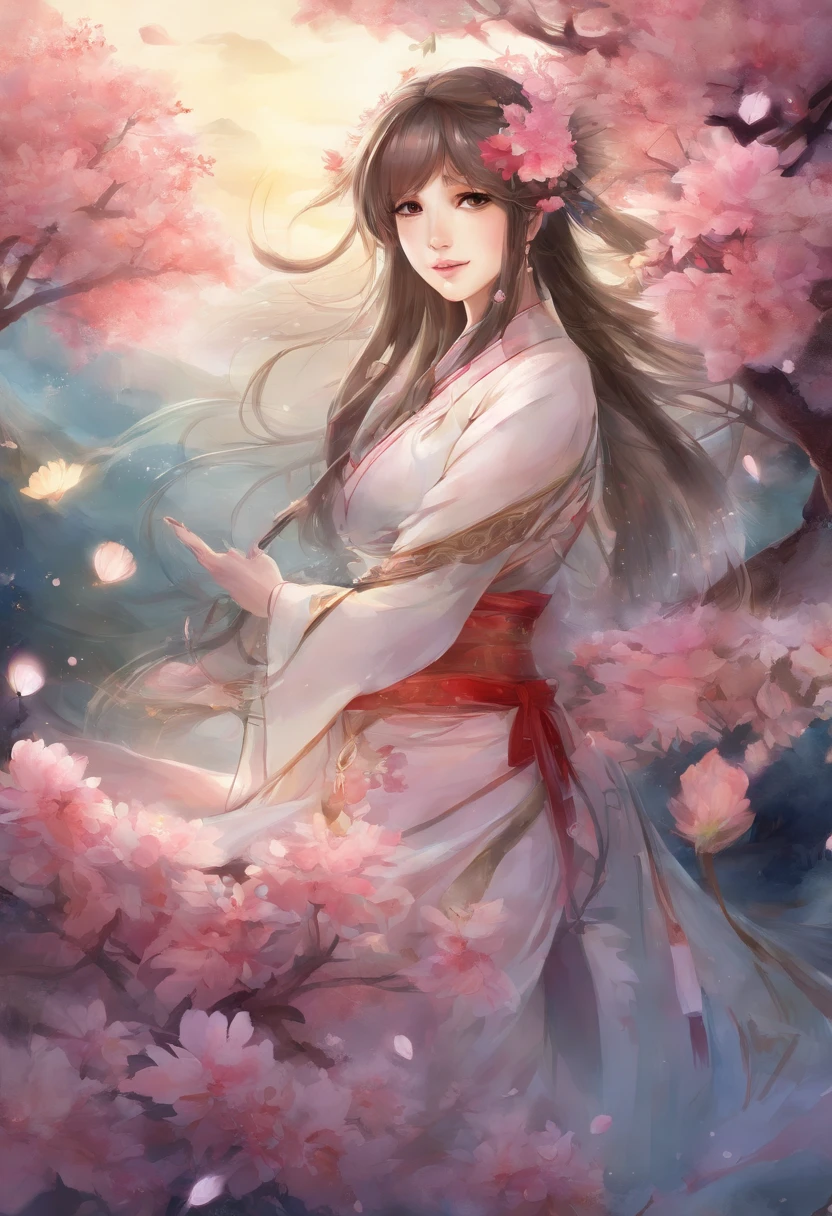 Chinese ink style,ink and watercolor painting,water ink,ink,Smudge,swordsmen,Woman,White voluminous robes,long sword,long whitr hair,(((Blue-purple lot))),((peony flowers a lot)),((vine)),((leafs)),((complex picture)),(((Meticulous portrayal))),(((Delicate face))),Brilliant colors,(((Super fine hair drawn))),((High definition of hair)), (((super-fine))), style of anime, lightand shade contrast, depth of fields, The light from the back window is backlighted, Full body like,motion video, stereoscopic perspective, tmasterpiece,(( super detailing)), high detal, high qulity, 4K, best qualtiy, A high resolution,(((ink wash style))