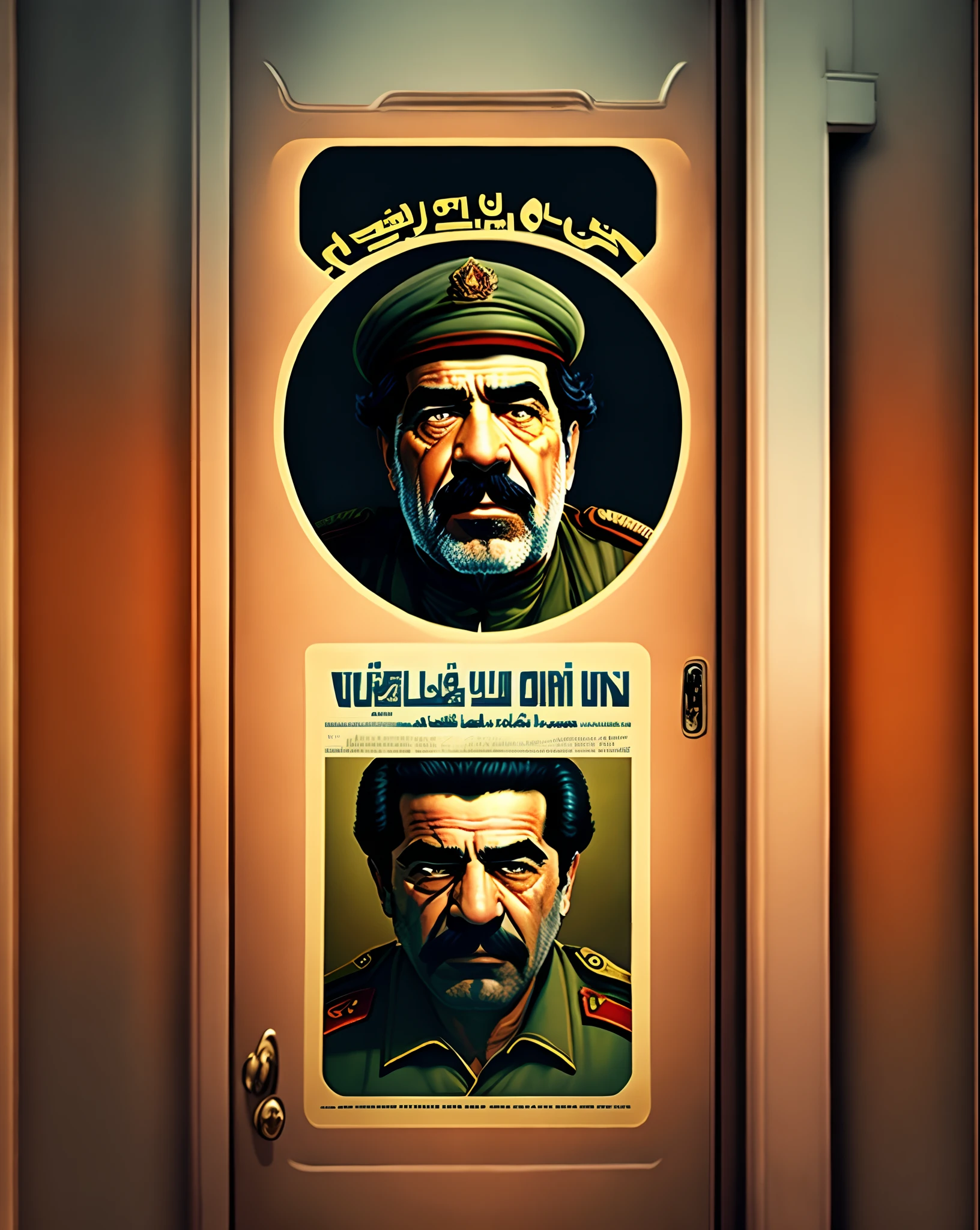 Saddam Hussein in hiding spot Disney movie poster