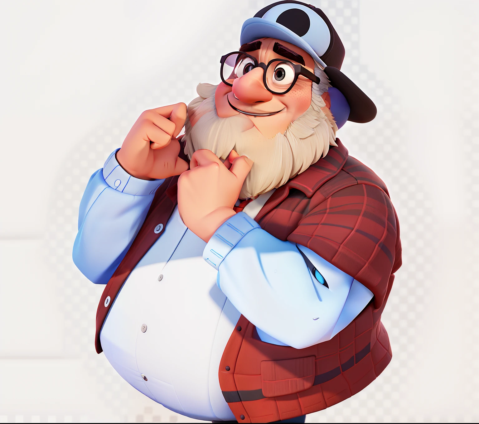 cartoon character of a man with black glasses and a beard, with a black cap and a black shirt written JUNIOR, animation character, stylized character, animation style rendering, 3d stylized, Arnold Maya render, 3d stylized rendering, keyshot of toon rendering, 3D Character, 3D Character, Stylized 3D Rendering, 3D Character Rendering, cartoon character, Close up Character, Character Pose, (Pixar Style) (masterpiece:1.2) (Bokeh) (best quality) ( detailed skin) (detailed texture) (8k) (clay) (Cinematic lighting)