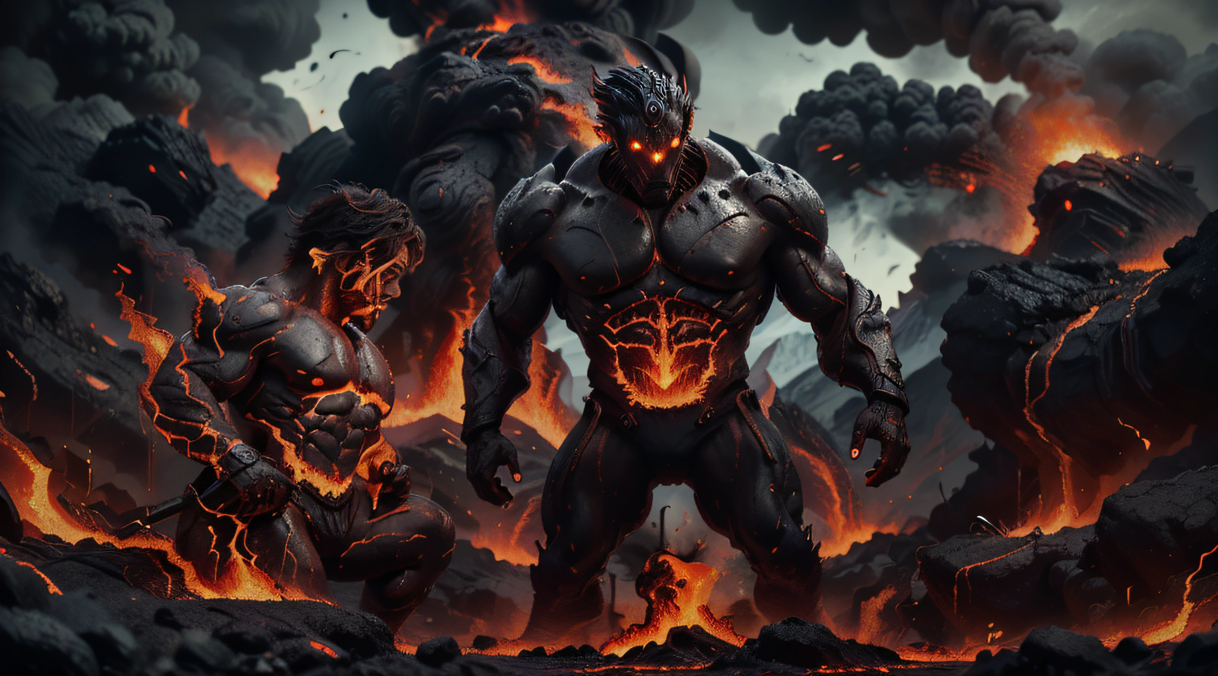 Hercules faces The Titan of Fire: This titan is hot. The entire mass of its entire body is made of molten rock and lava.