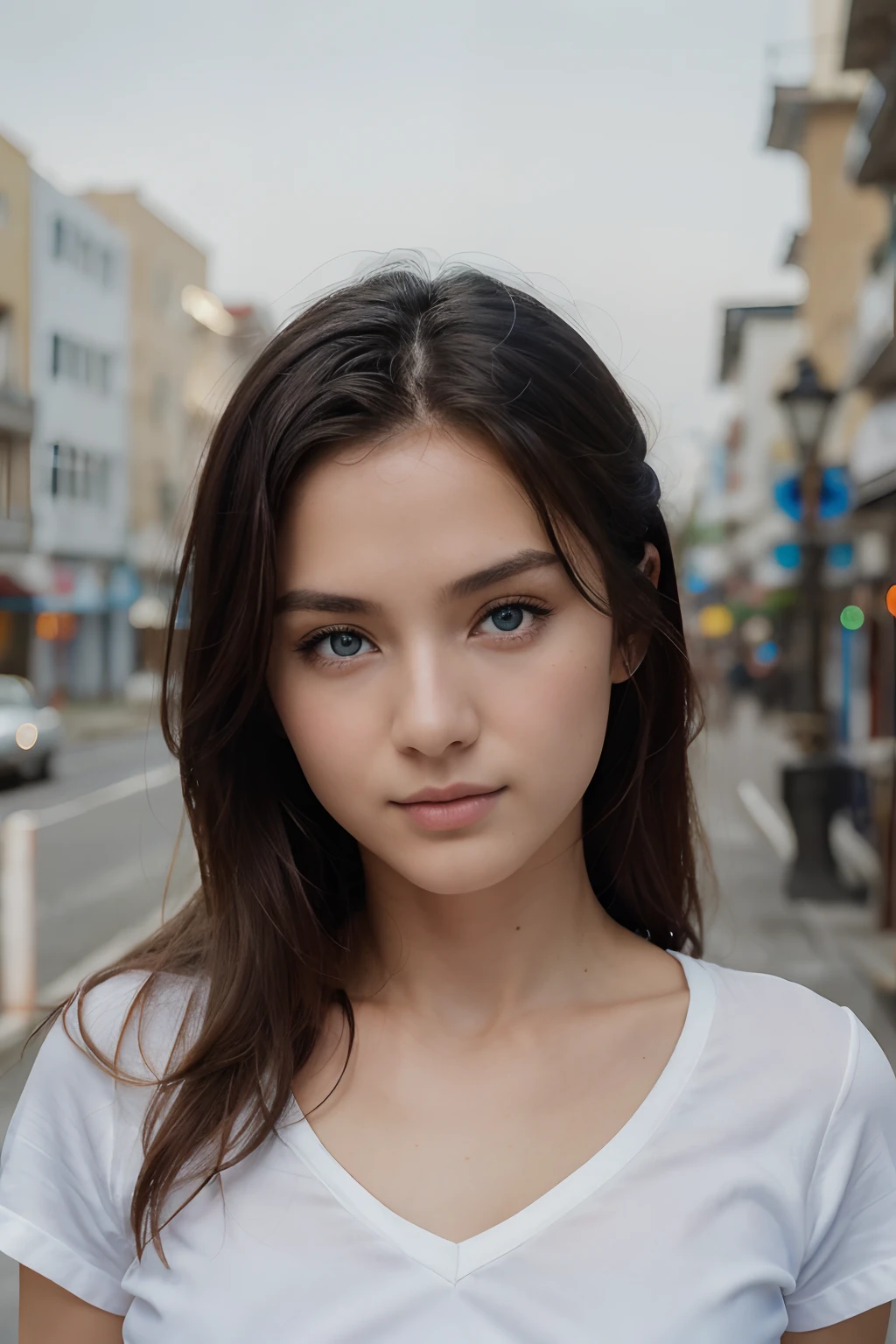 独奏, standing in the bedroom, Blue-eyed girl, Cyan eyes, white  shirt, (Elegant illustration: 1.4), (tmasterpiece: 1.0), (beste-Qualit:1.4), (Ultra-high resolution: 1.2), (photorealestic: 1,4), (8k, RAW photo:1.2), (Soft focus: 1,4), (18yo:1.3), (Sharp focus: 1.4), Detailed, handsome face