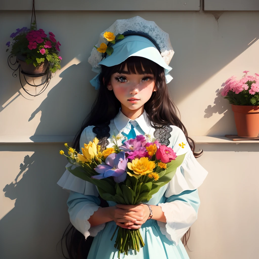 Make me a pichure with flowers in the corner with the name los_24ramos with hexagon in the middle