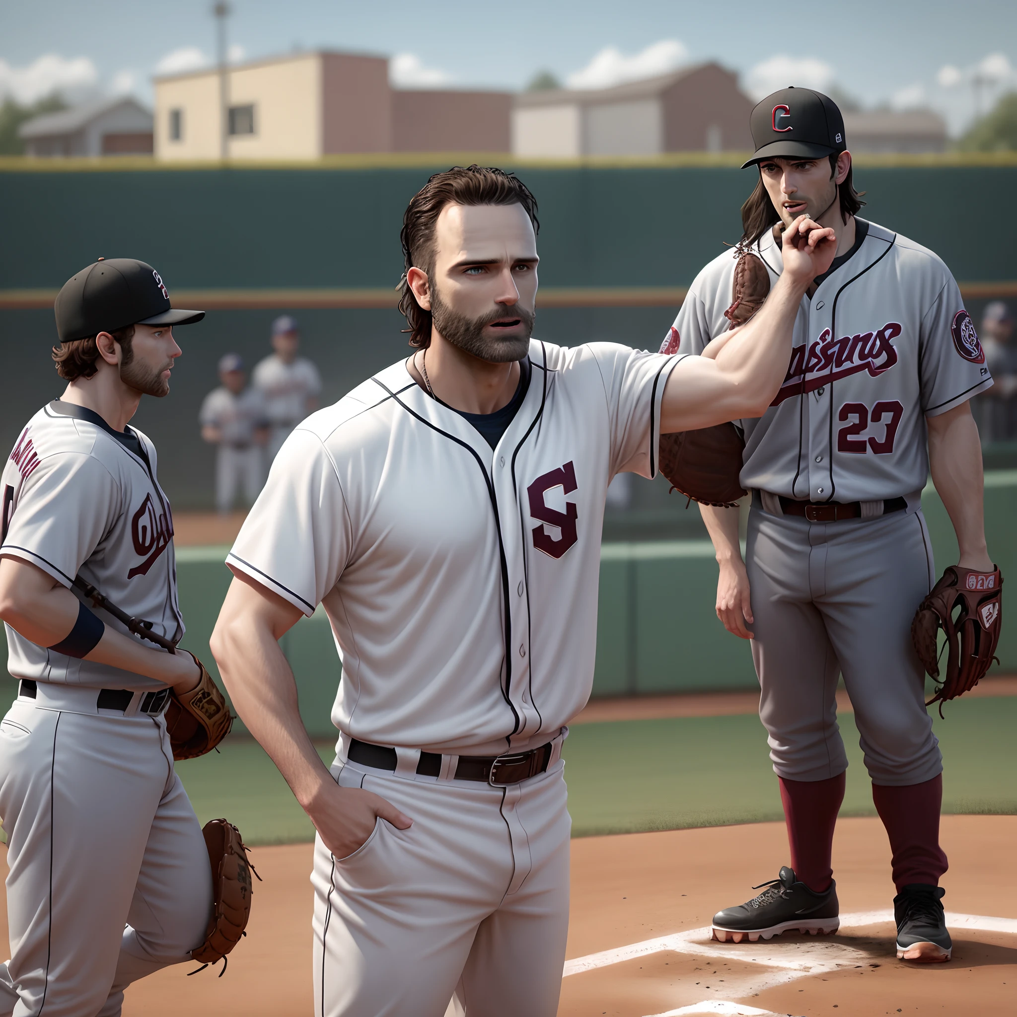 Rick grimes Jesus Christ ash Williams playing baseball