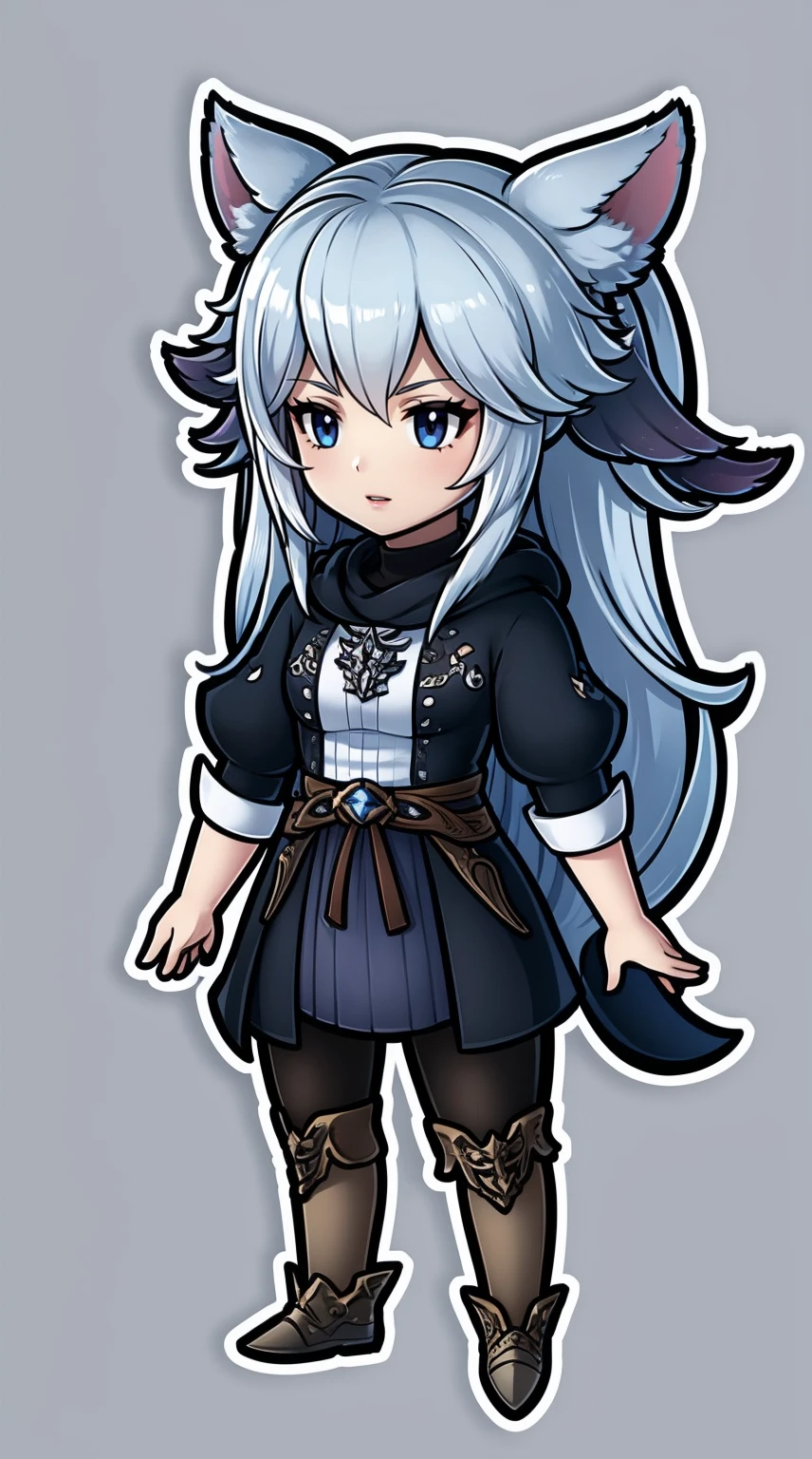 chibi,full body,standing,Hydaelyn Final Fantasy XIV by Kangaxx