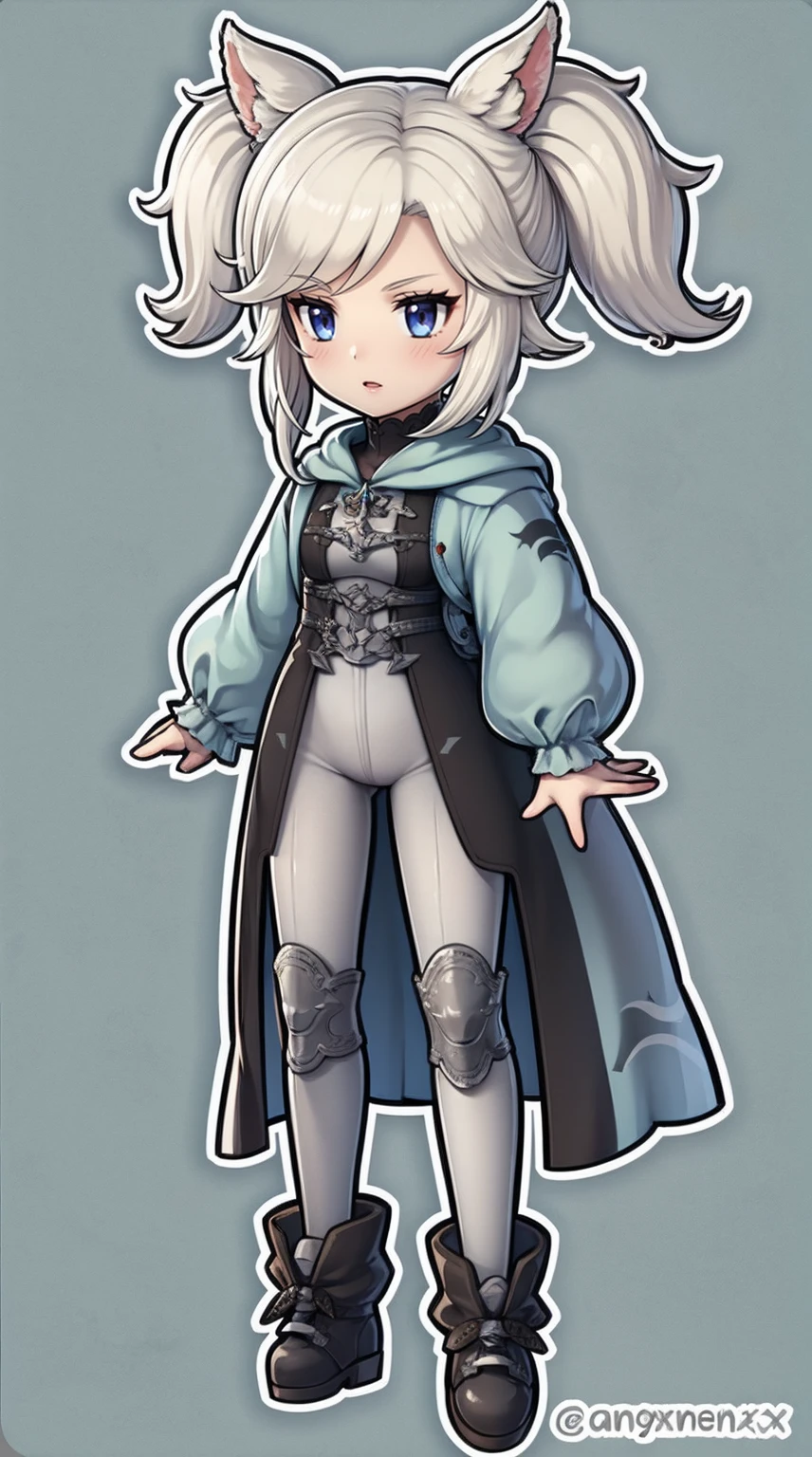 chibi,full body,standing,Hydaelyn Final Fantasy XIV by Kangaxx