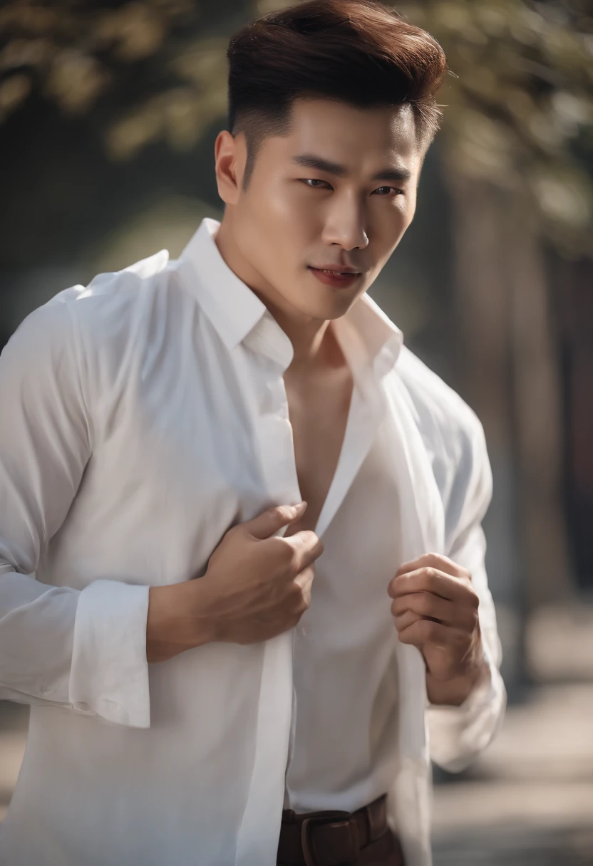 Chinese man in a white shirt, Best quality,4K,8K,facial closeups;A man with very attractive hands,30 age old, Clear pores, adolable, Breathtaking, hentail realism, ultra-realistic image, Extreme oppression,Soft portrait shot 8 K, Very detailed portrait,, Hyper-realistic style, , Ultra-realistic portraits,Exquisite Hair,Elegant suit, with her mouth open,deep dark background。