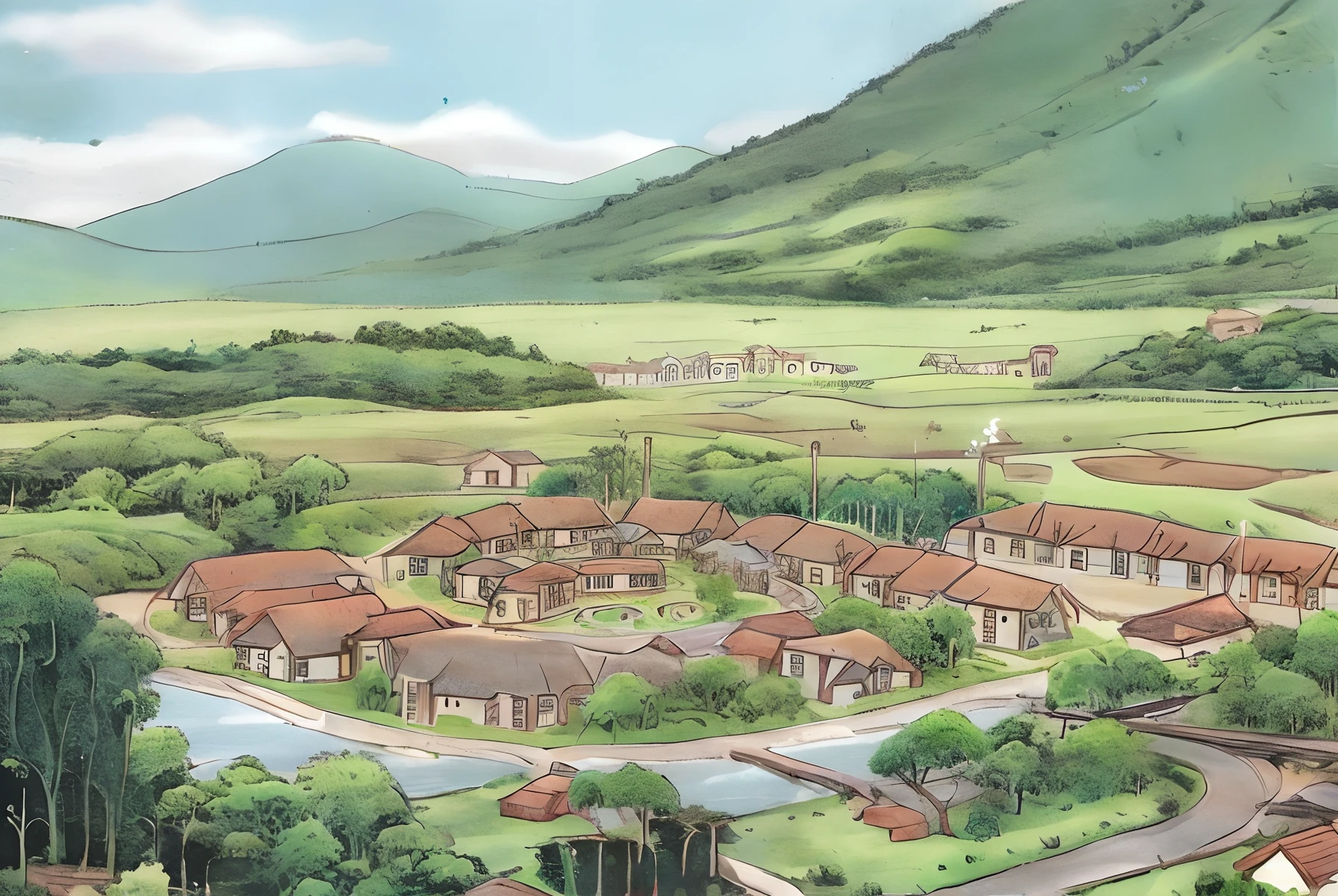 Small eco-friendly town