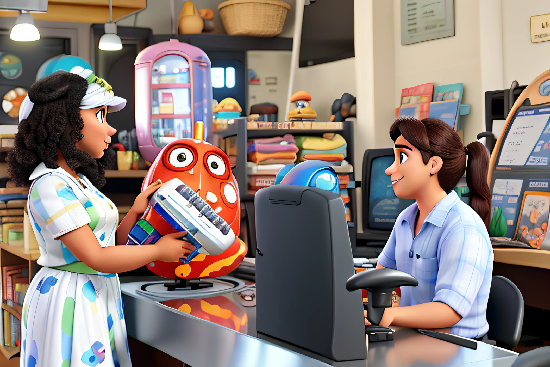 Crie uma imagem estilo pixar disney