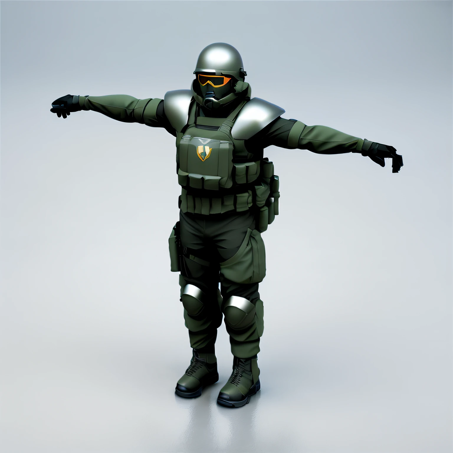 Close-up of a man in helmet and uniform, Soldier of Science Fiction, A guy with a heavy weapon, futuristic soldier, 3d модель сфальсифицированная, Low quality of the 3D model, In the game Capture 3D rendering, game character, 3D model of the character, 3D Character Model, Realistic soldiers, Внутриигровая 3D-модель, rugged soldier