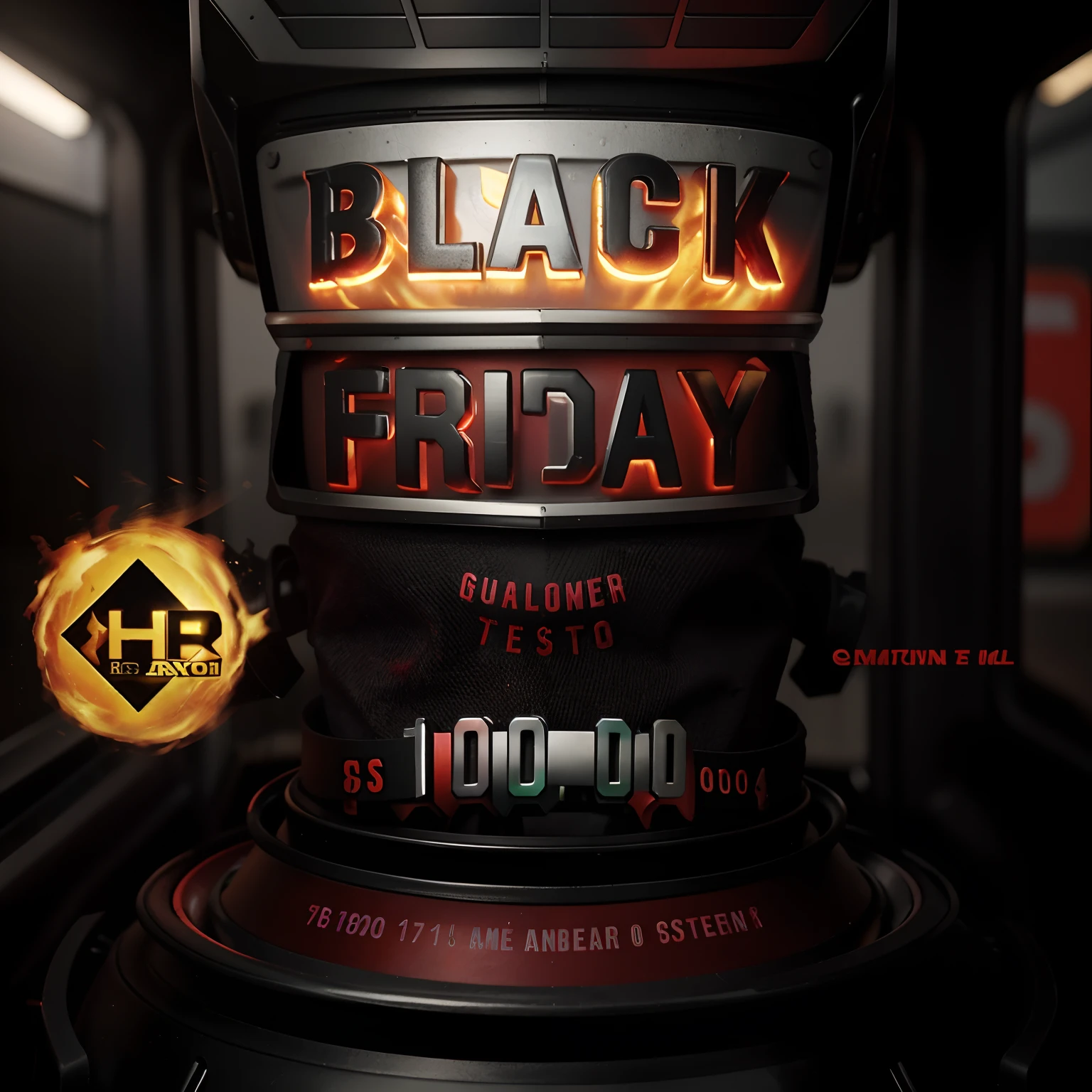 Um close up de um letreiro da Black Friday com um fundo preto, 🔥 😎 🕹️ 👀, 🔞🤡, 🕹️ 😎 🔫 🤖 🚬, 🤬 🤮 💕 🎀, 🕹️ 😎 🚬, black quick, 🔥 😎 🕹️ 👀 :2, ❤🔥🍄🌪, ou preto, Vanta Blac, cor laranja, Estilo cyberpunk, futurista, Escuro, irreal 5, cinematografia, cena, filme, ULTRARREALISTA, pneu, fogo, chamas