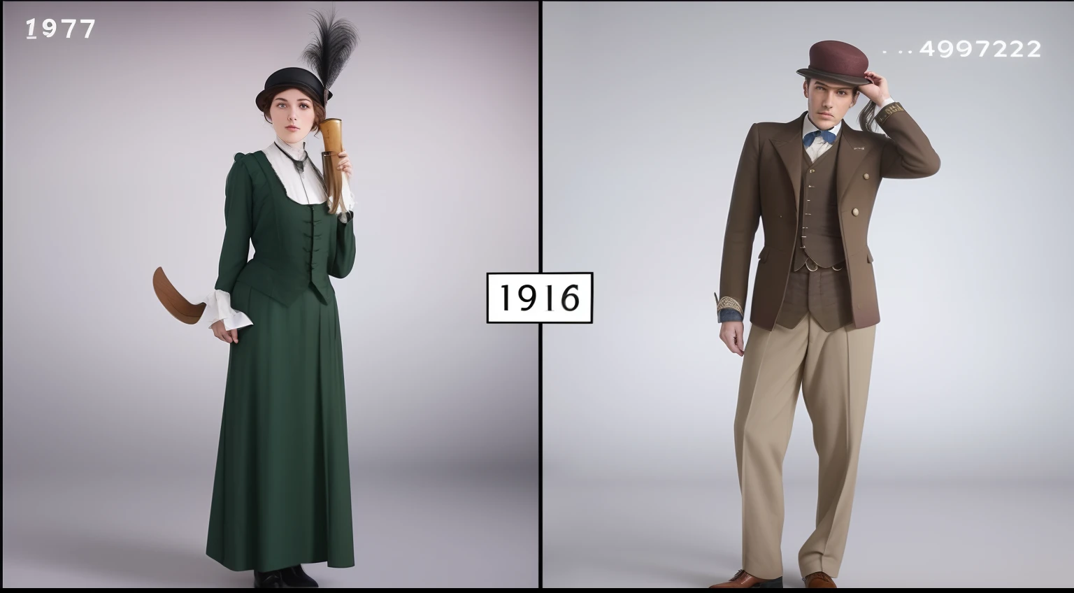 Spurted image of a man and a woman in period clothes, wearing 1890s era clothes, 1 9 1 0 s estilo, Figurinos de Peaky Blinders, 1 9 2 0 s roupa, 1915, wearing correct era clothes, each wearing correct era clothes, vestindo 1 9 2 0 s moda, Imagens de arquivo em live-action