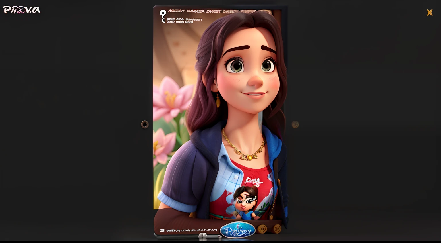 uma mulher loira estilo disney pixer, alta qualidade