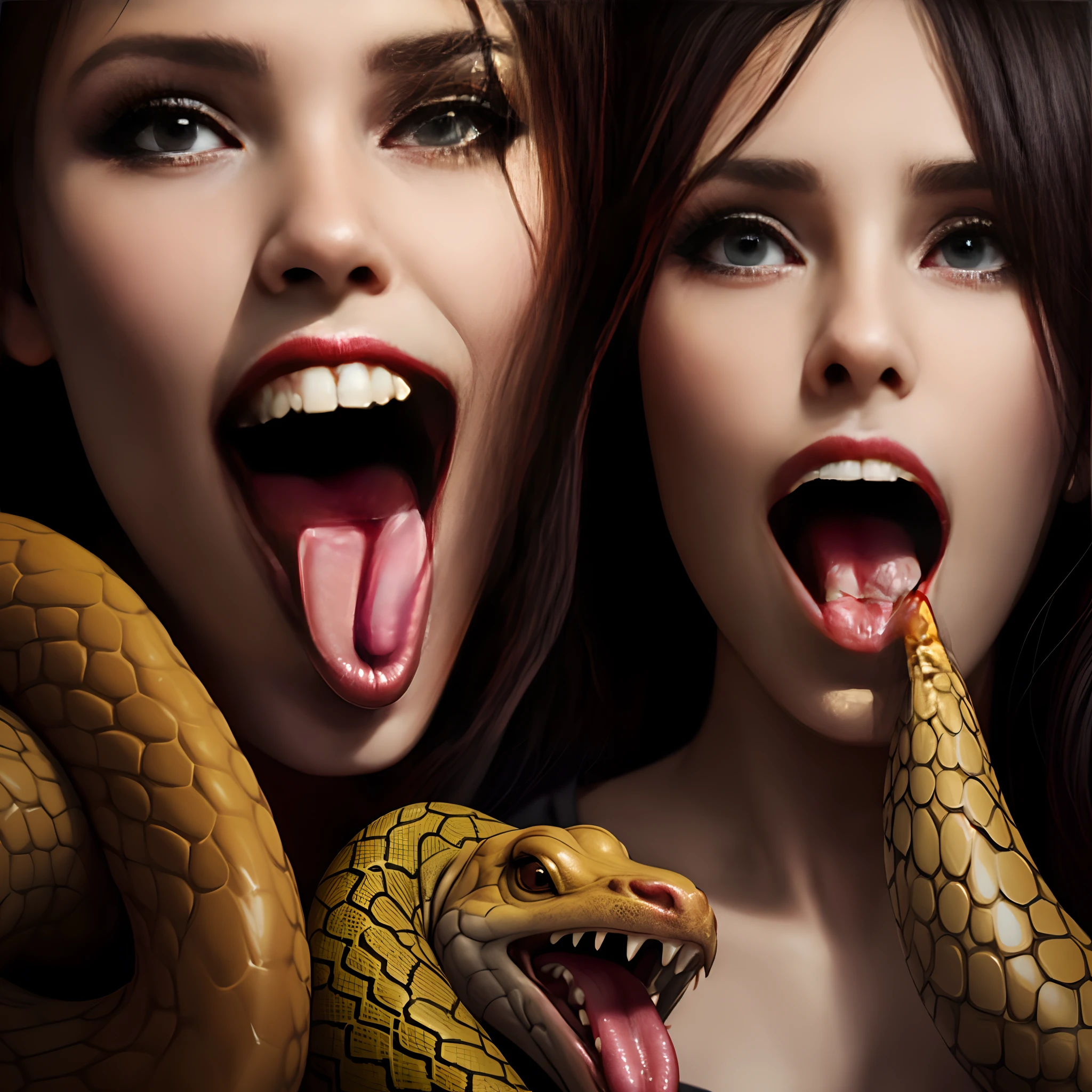 Snake woman swallowing people