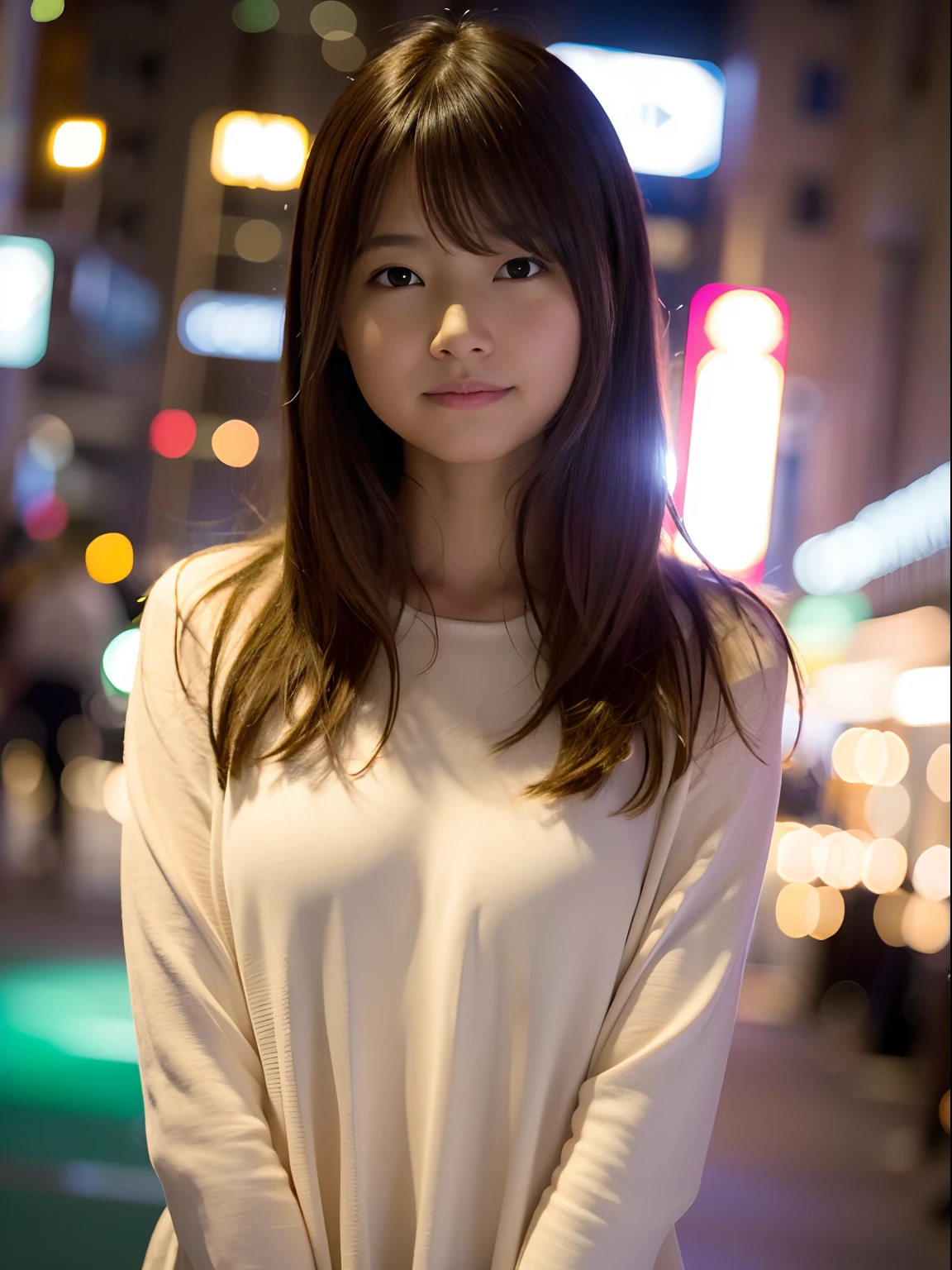 Arafed asian woman standing in the middle of a city street - SeaArt AI