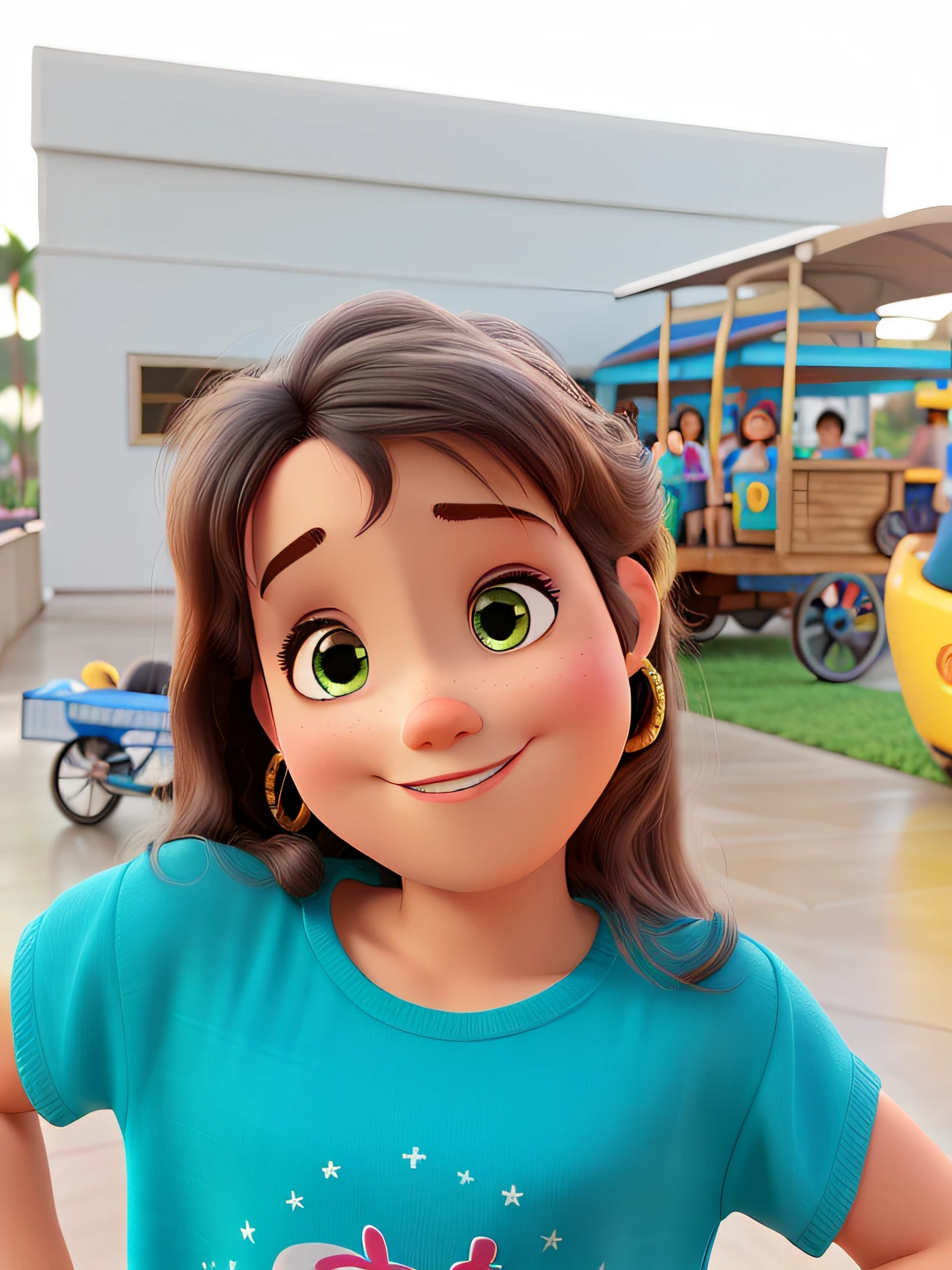 menina de 9 anos estilo disney pixar. alta qualidade. alta resolução
