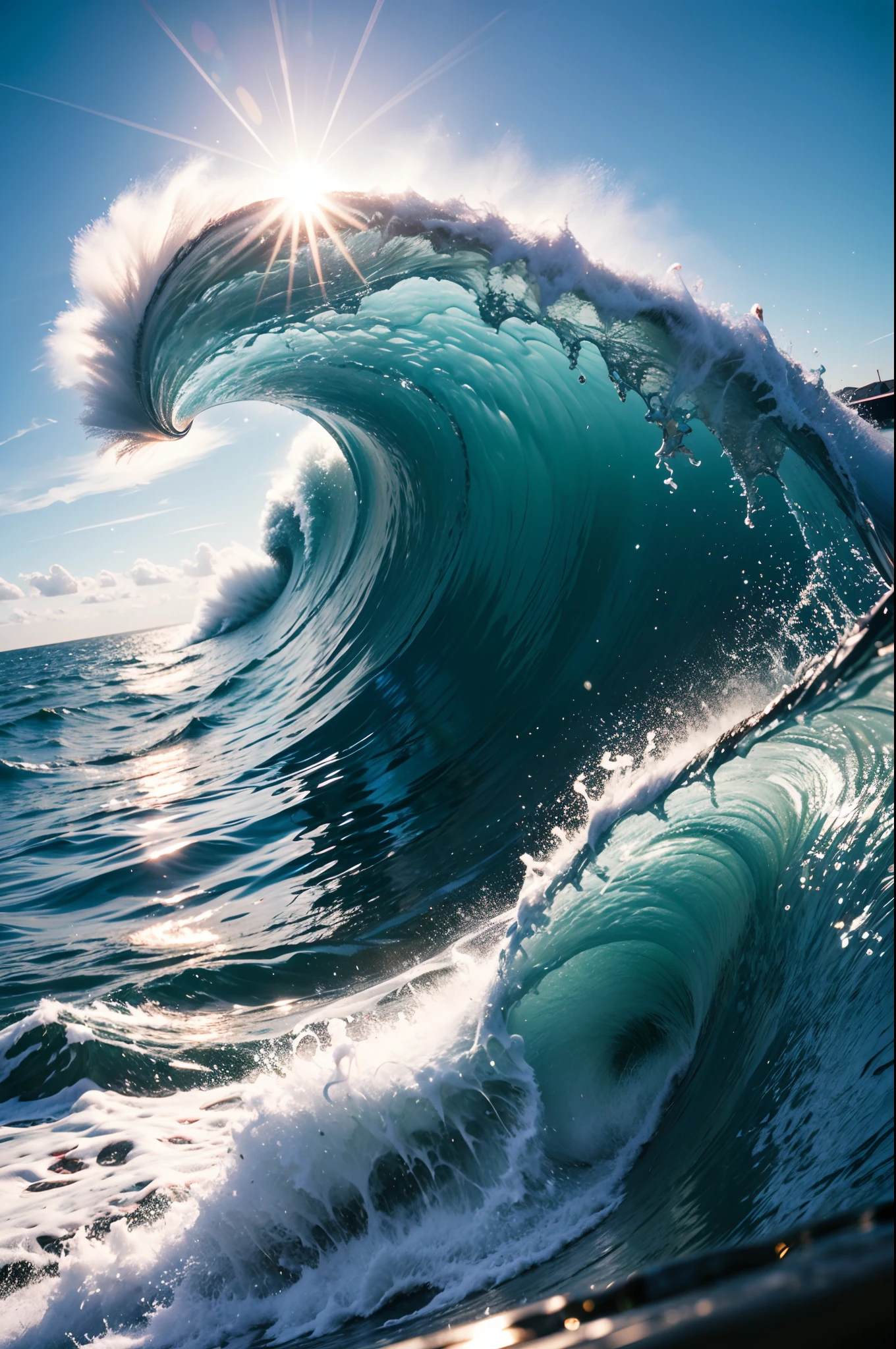 Picture taken In the roll of the wave, Realistic, master piece, of the highest quality, lens flare, bloom, Kodak gold 200, f/2.8