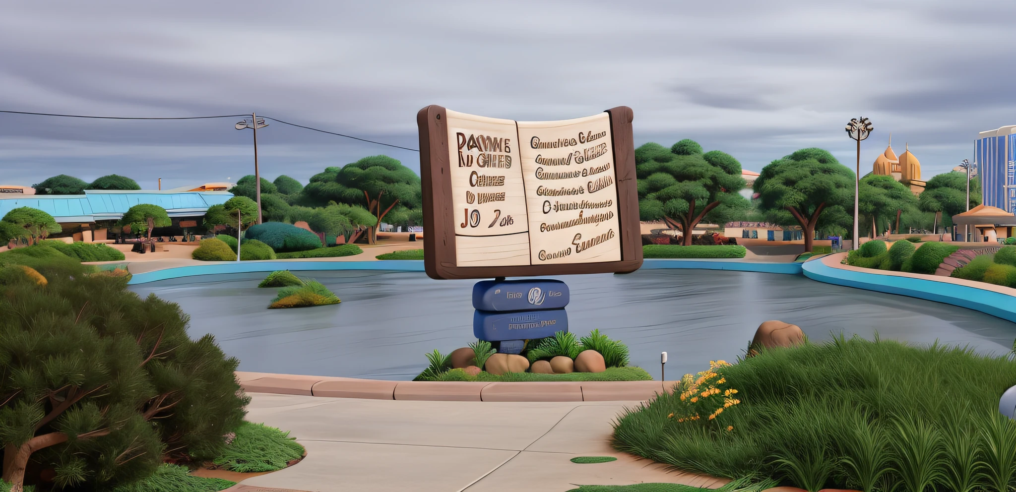 Uma cidade estilo disney pixar, alta qualidade, melhor qualidade