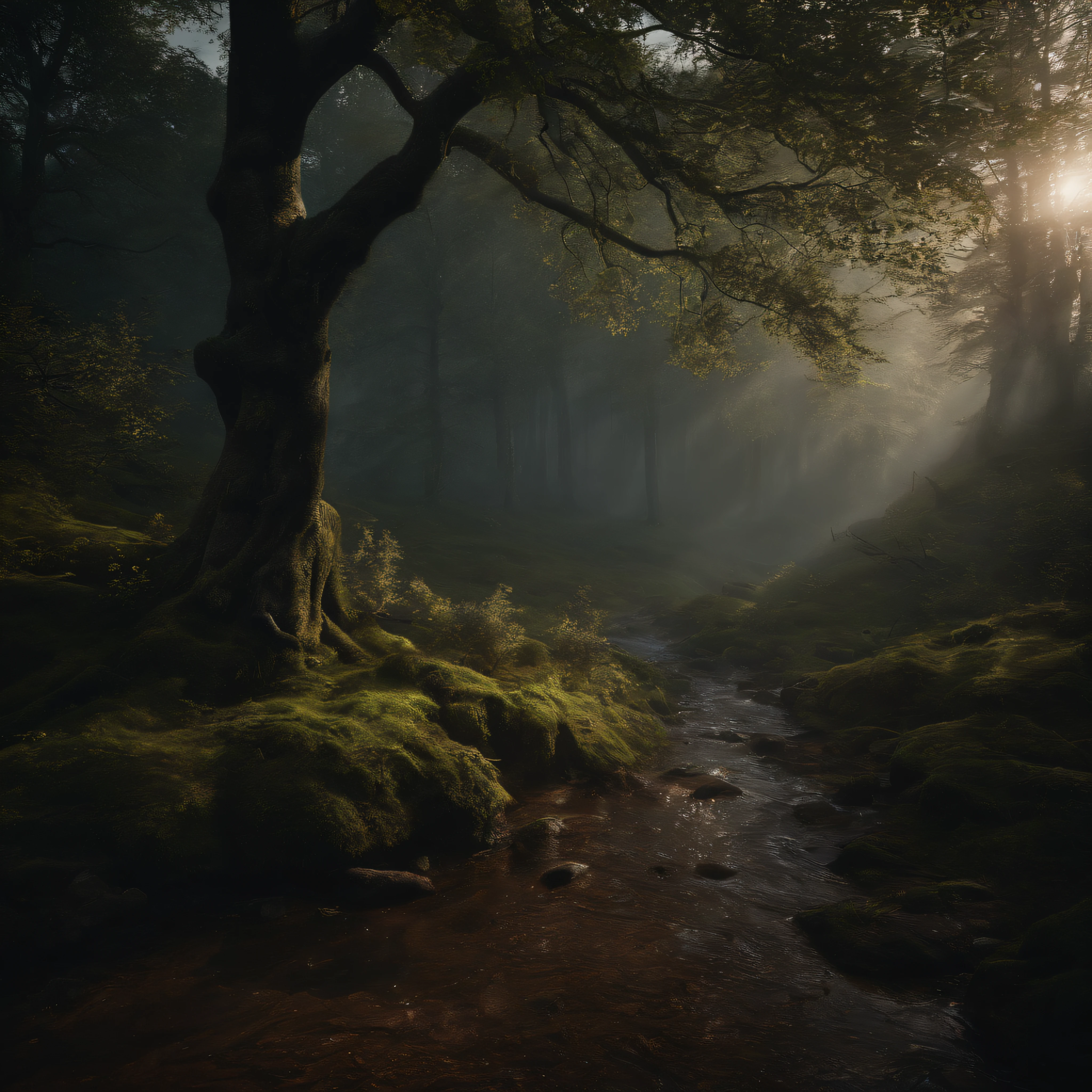 magic landscape,elden ring, dark arts, the witcher,realistic photo,breath taking, sharp lense, professional photographie, 70mm lense, detail love, good quality, unreal engine 5, wallpaper, colerful, highly detailed, 8k, soft light, photo realistic,((heavy rain)), Dark, forest, ((trees)) ((more trees)) really dense forest