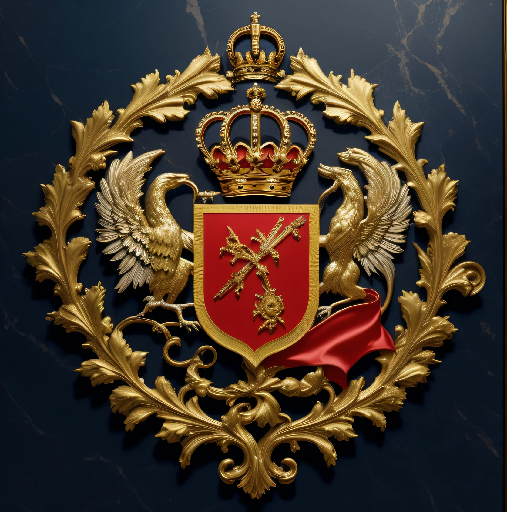 um close up de um emblema de metal com uma coroa sobre ele, imperial russia, royal insignia in background, monarquia, arte oficial, Grand Emperor of the Russian Empire, coat of arms, militares imperiais, A Coroa, Russia, nobreza, royal relief, eslavo!!!, arte ornamentada, Guarda Nacional Russa, arte oficial altamente detalhada, realeza, Por Andrei Riabovitchev