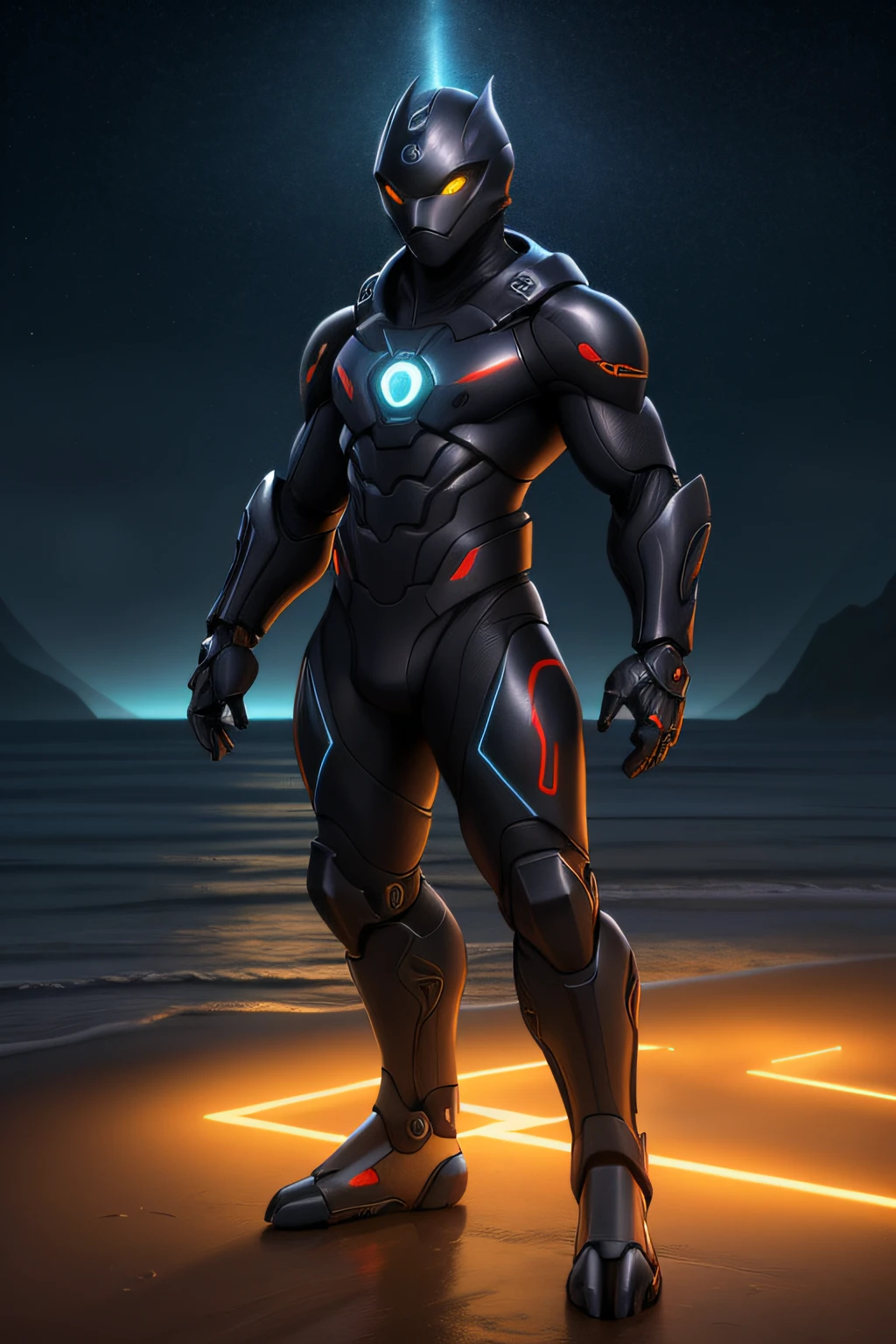 Biomechanical creature in humanoid form, com pele opalescente e escamas, master part, absolutamente perfeito, imagem impressionante, visualmente rico, intrinsecamente detalhado, arte conceitual, por Mschiffer, Bright holographic, cinemactic, Papel de parede UHD, ..3d, octan render, Volumetric lights, Full body Create an image of a black ninja after an apocalypse in the future Full Body Shot, Olhos firmes, olhando para frente, Lightning in the sky, arms extended, olhando para frente, parado no topo de uma montanha, manto e capa vermelhos, cruz brilhante no ar. ,Arte Luz Neon, no escuro da noite, Um navio alto navega pelos mares iluminados pela ,..lua, estrelas, Colouring, circunstanciado, 4k