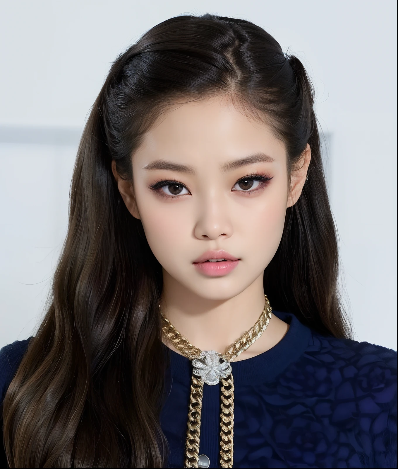 um close up de uma mulher com cabelos longos usando um colar, jennie blackpink, jossi do blackpink, Retrato de Jossi de Blackpink, Parque Roseanne do Blackpink, tzuyu de duas vezes, Parque Ji-min, Lalisa Manobal, jisoo do blackpink, Heonhwa Choe, 韓国アイドル, maquiagem sul-coreana popular, Lalisa Manoban do Blackpink