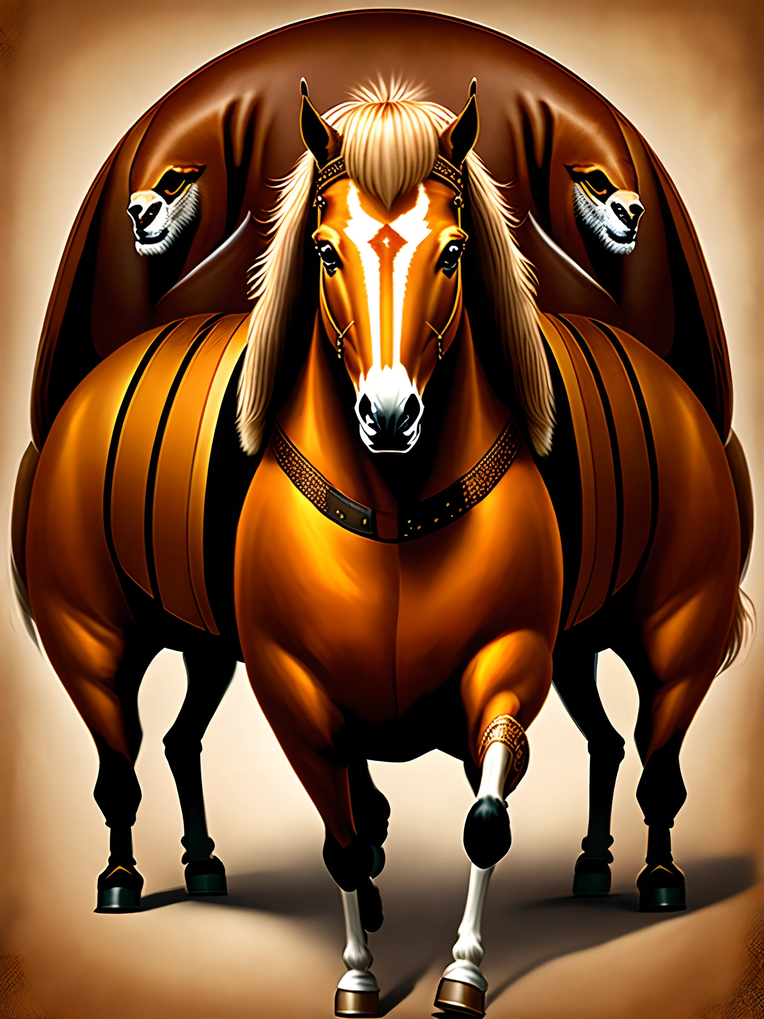 Bay Tennessee Walking horse and flaxen chestnut Rabicano Arabian wearing Tokyo manji gang jackets that say “The Revengers”