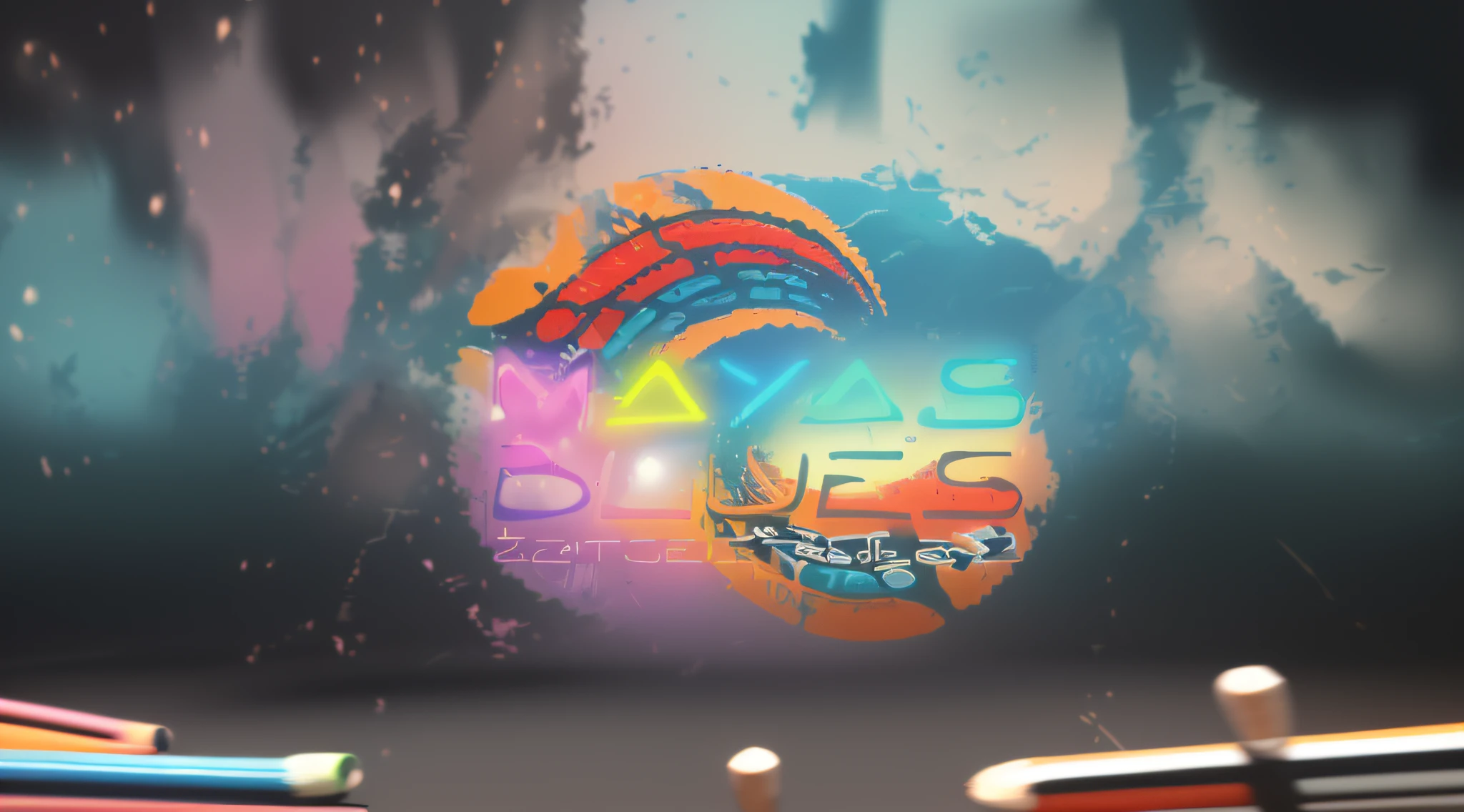 (best quality,highres,ultra-detailed),a crayon style movie logo,illustrated,full of colors,hand-drawn,cartoony,eye-catching,unique,creative,artistic,vibrant,playful,animated,fun,scribbled lines,detailed shading,dynamic poses,juicy texture,captivating characters,expressive faces,charming fonts,curved lines and smooth curves,outlined characters,pop art style,vivid colors,imaginative scenery,motion blur effect,whimsical background,light and shadow contrast,surreal elements,magical atmosphere,movie title in bold letters,graffiti elements,pencil texture,3D effect,grainy texture,smudged details,gritty look,splash of colors,blurry edges,impressive cinematic logo.
